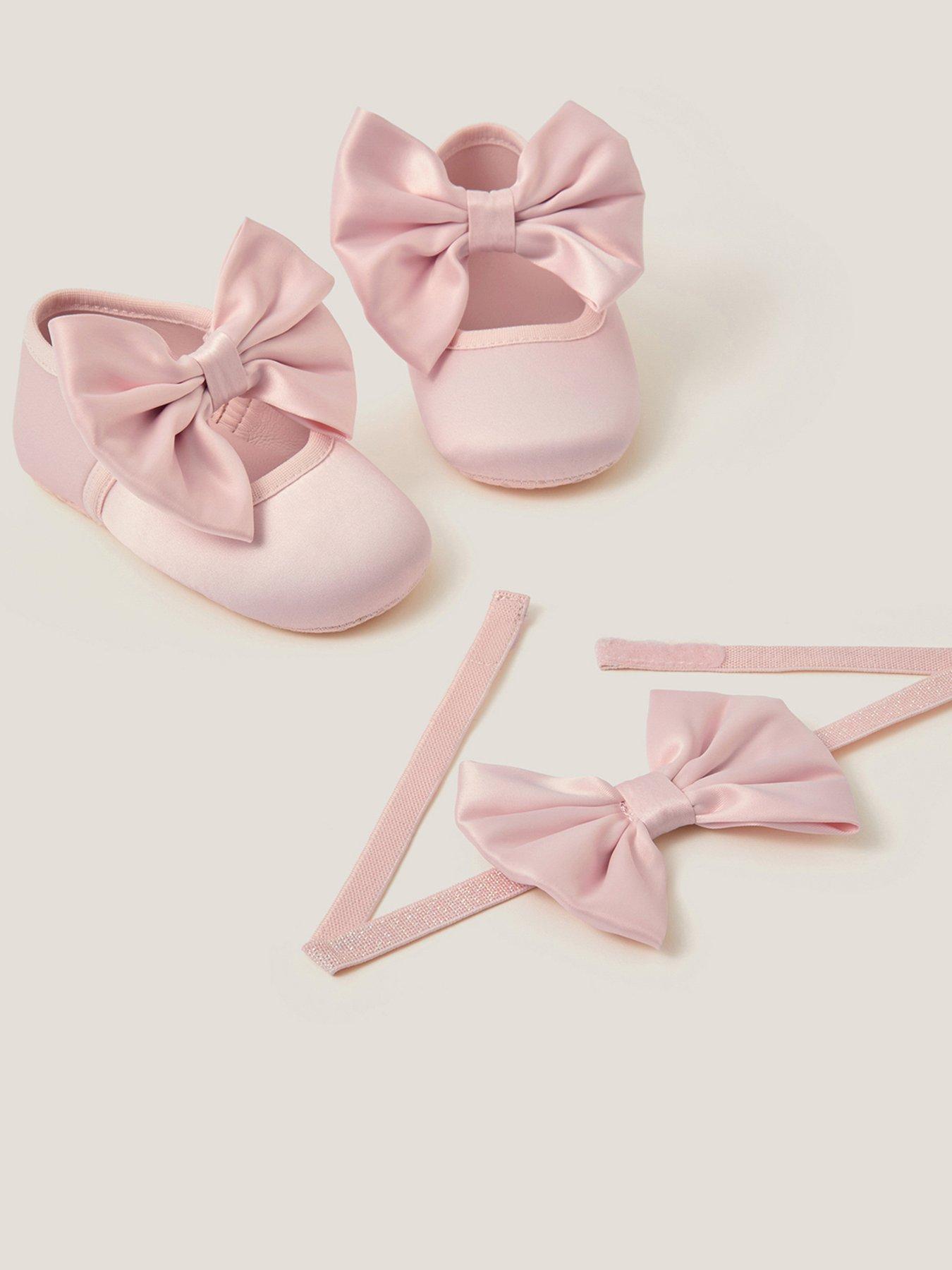 Image 3 of 3 of Monsoon Baby Girls Super Bow Bootie &amp; Bando Set - Pink