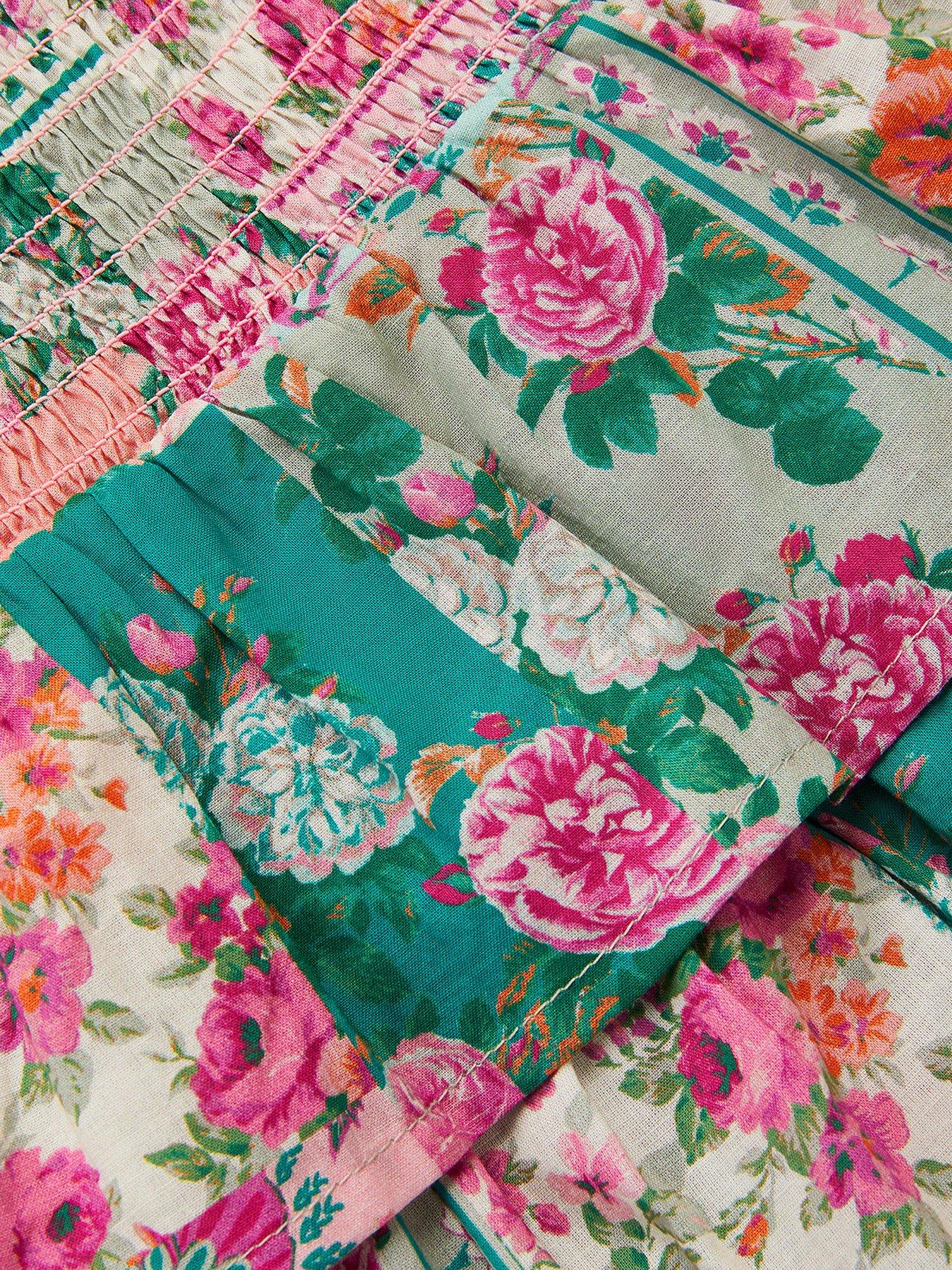 Image 3 of 3 of Monsoon Baby Girls Patchwork Dress - Green