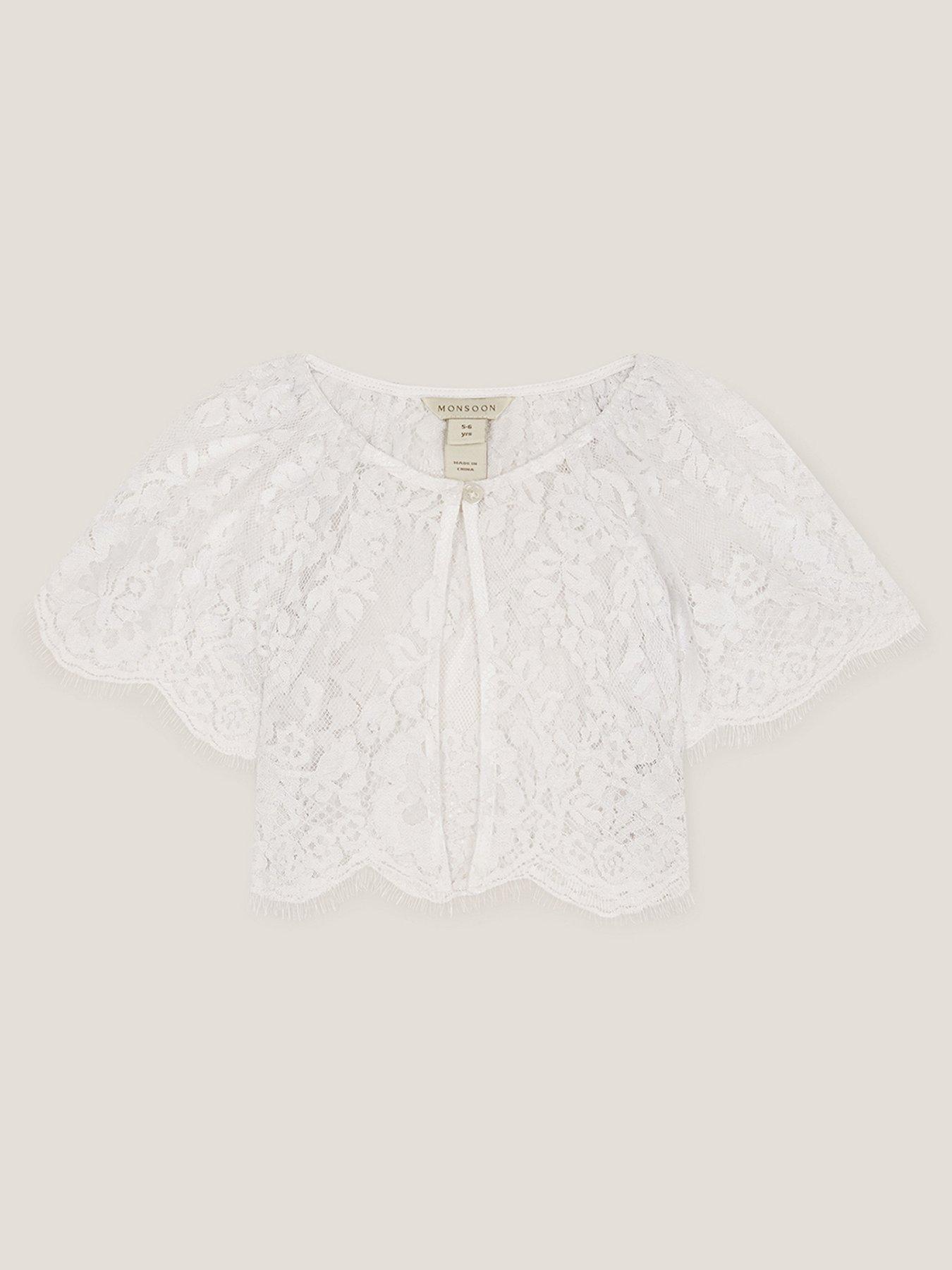 Monsoon Girls Communion Lola Lace Swing Dress - White