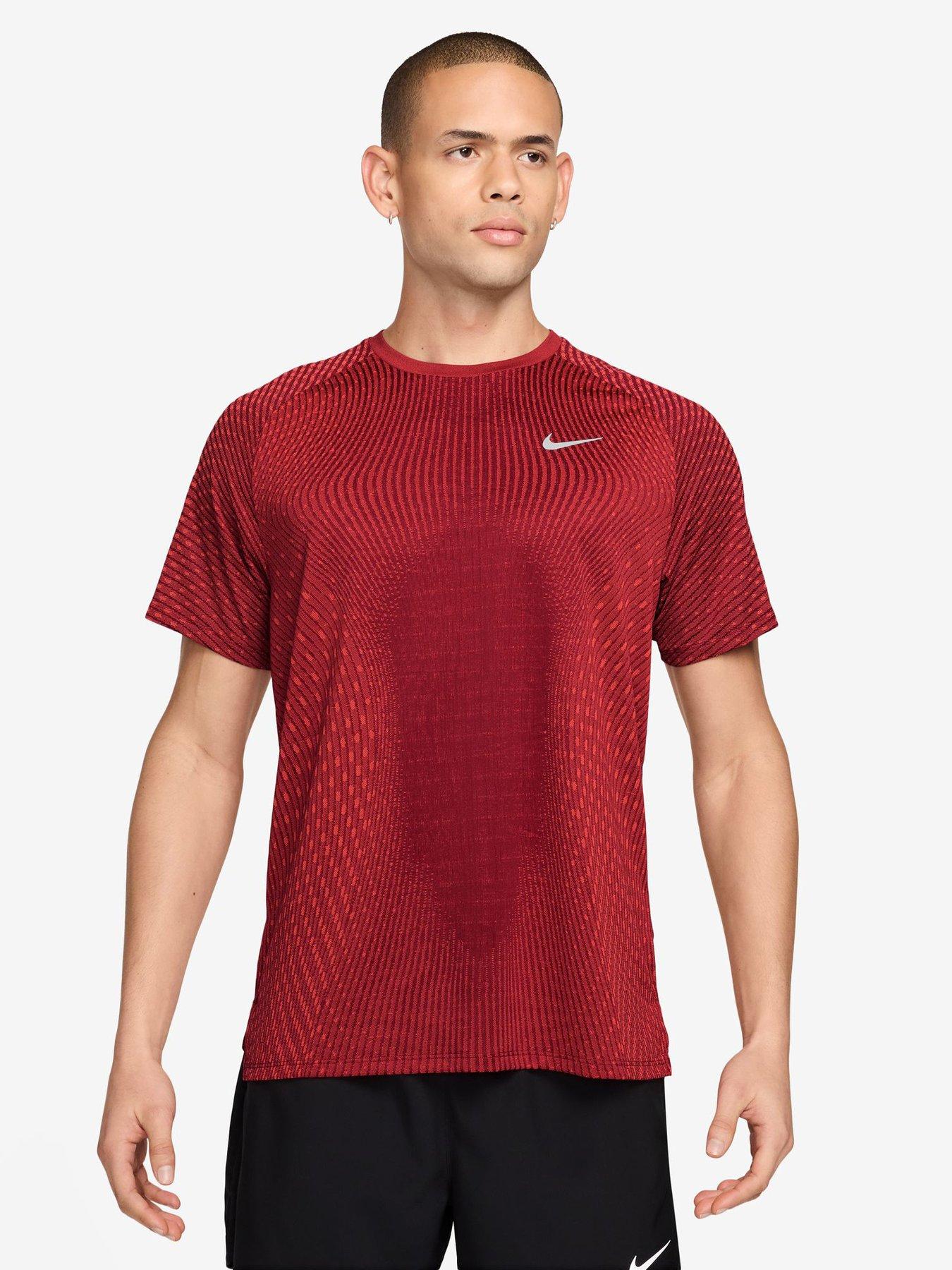 Nike Mens Stride Running Logo T-Shirt - Red