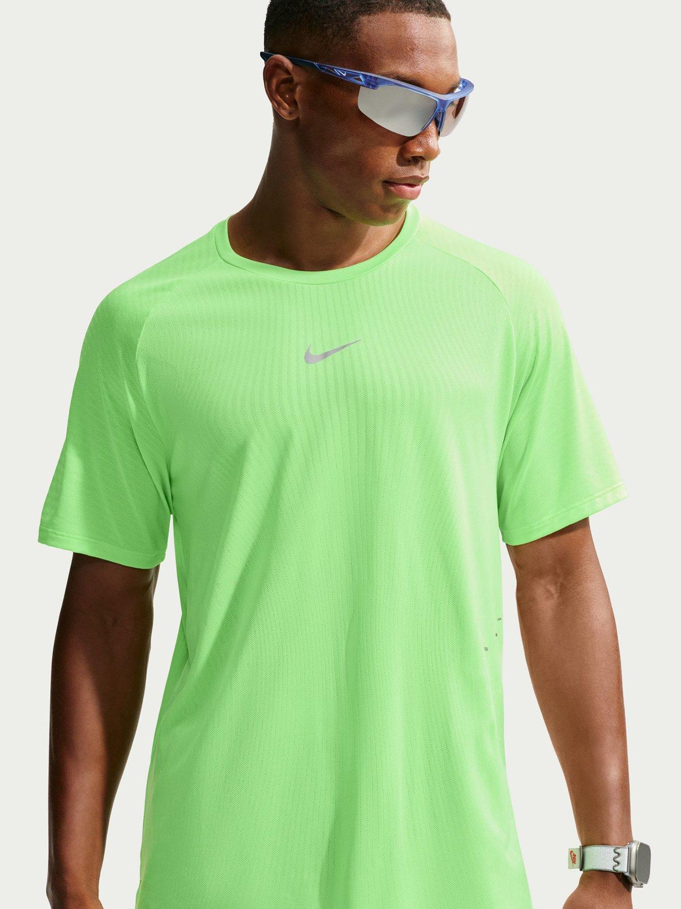 Nike Mens Stride Running Logo T-Shirt - Yellow