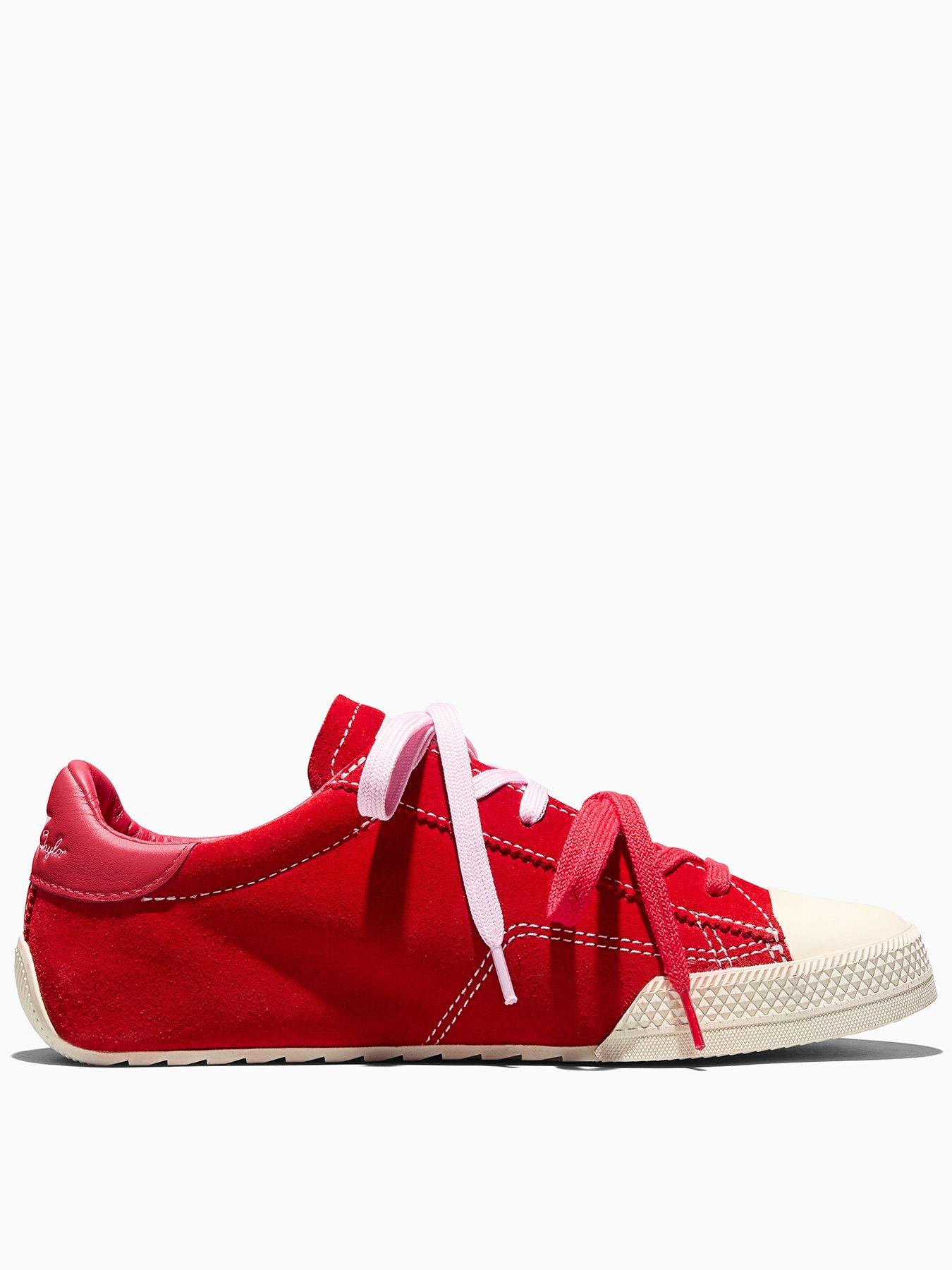 converse-womens-chuck-taylor-lo-trainers-redfront