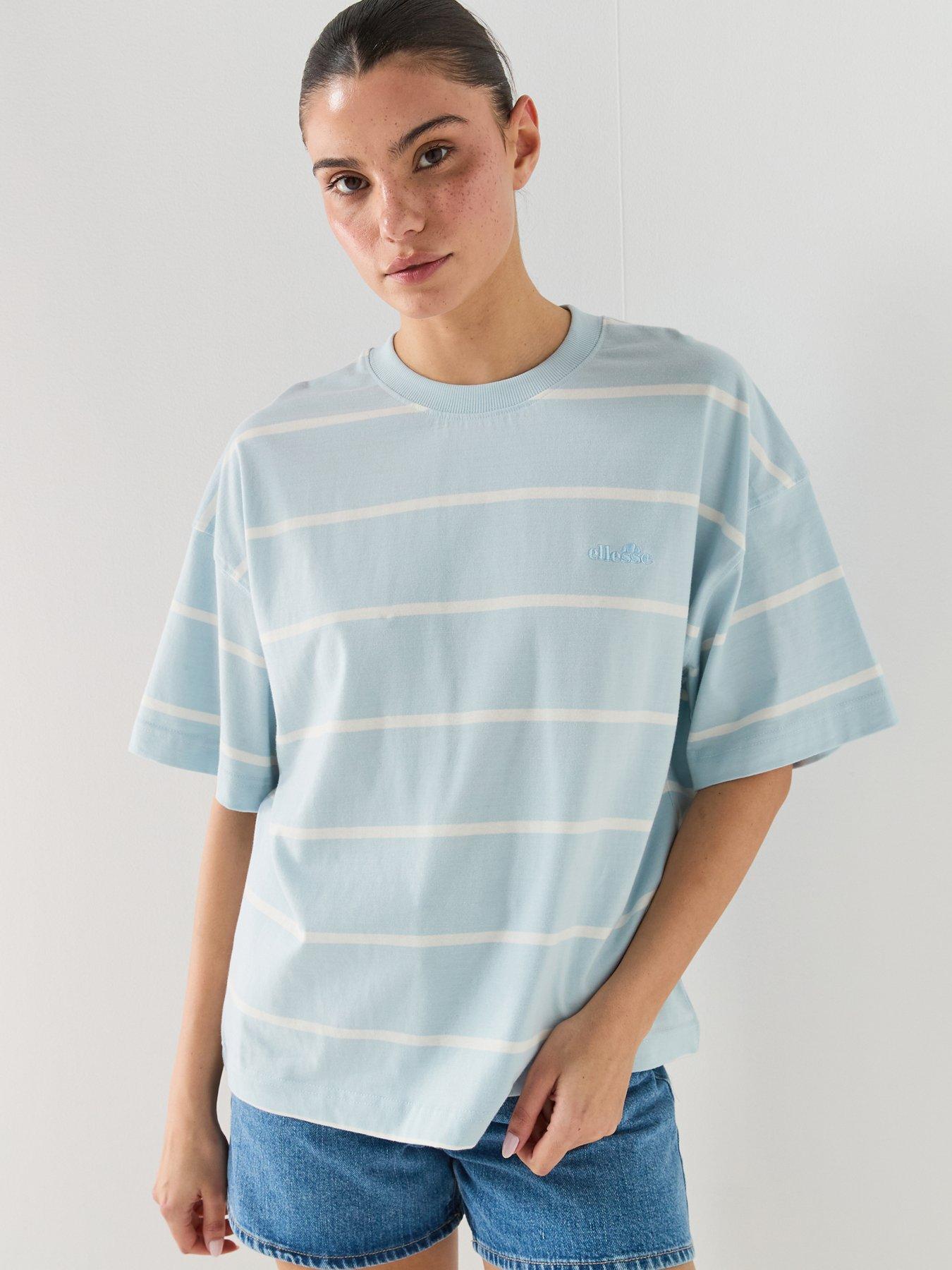 ellesse-womens-stripe-t-shirt-light-blueoff-whitefront