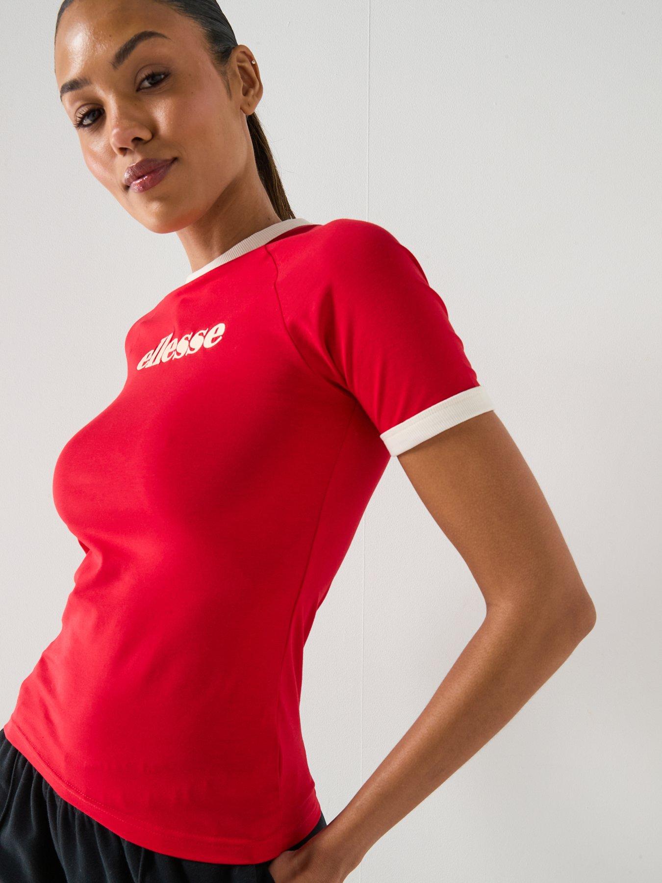 Image 4 of 6 of Ellesse Womens Albenga T-Shirt - Red