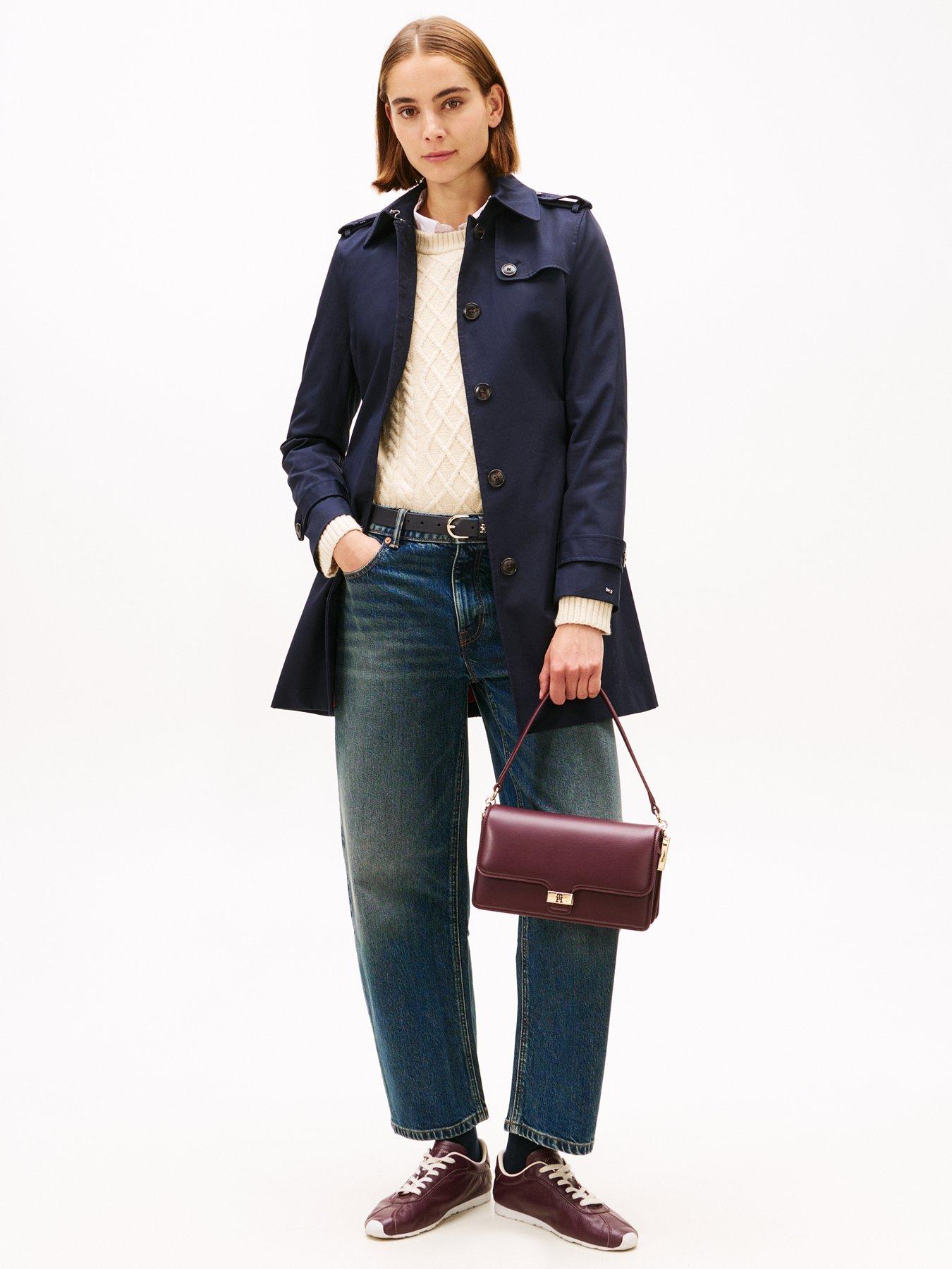 Image 1 of 5 of Tommy Hilfiger Single Breasted Trench Coat - Navy