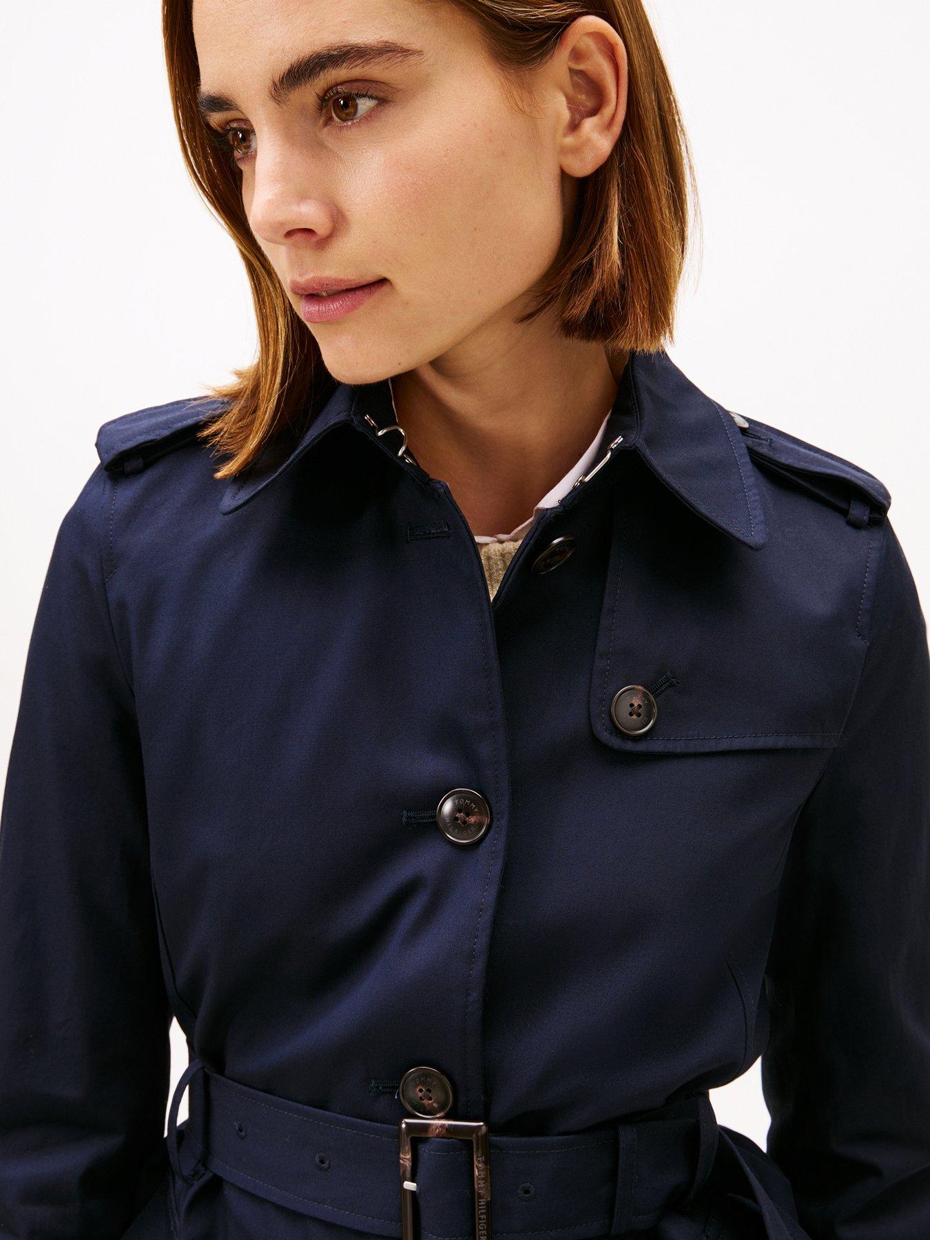 Image 4 of 5 of Tommy Hilfiger Single Breasted Trench Coat - Navy