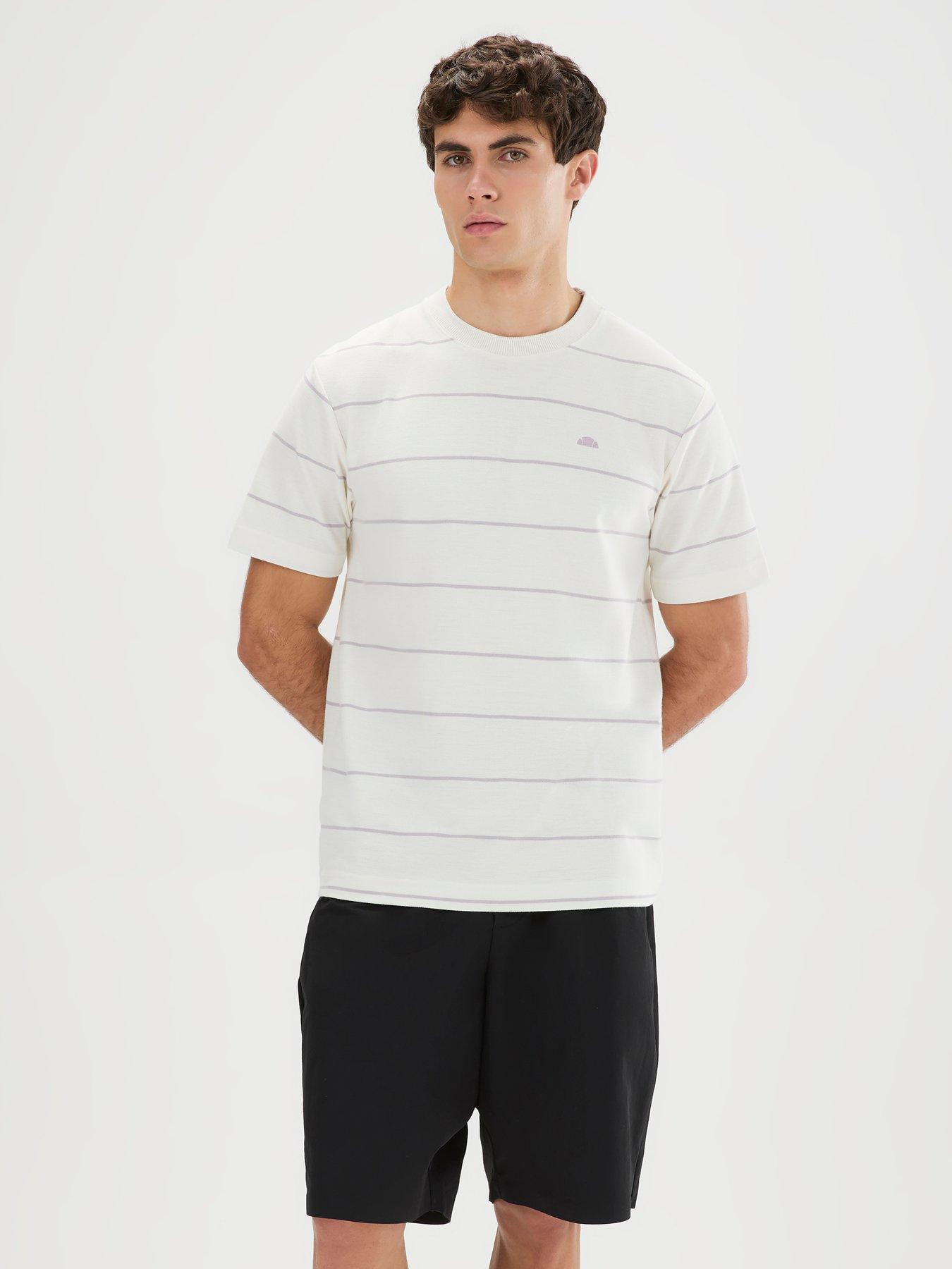 Ellesse Mens Verri T-Shirt - Off White/Lilac