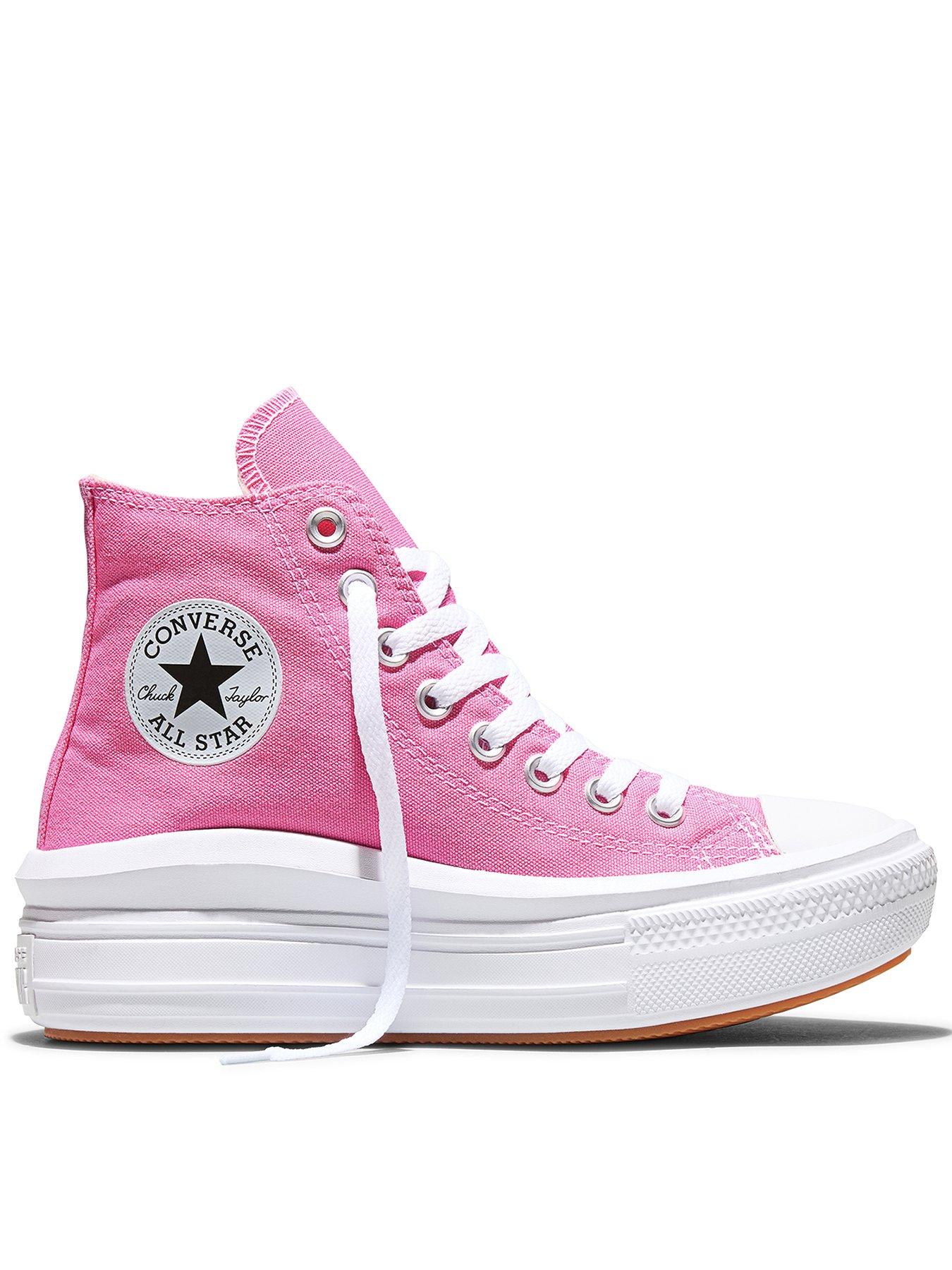 Image 1 of 7 of Converse Womens Chuck Taylor All Star Move Trainers - Pink