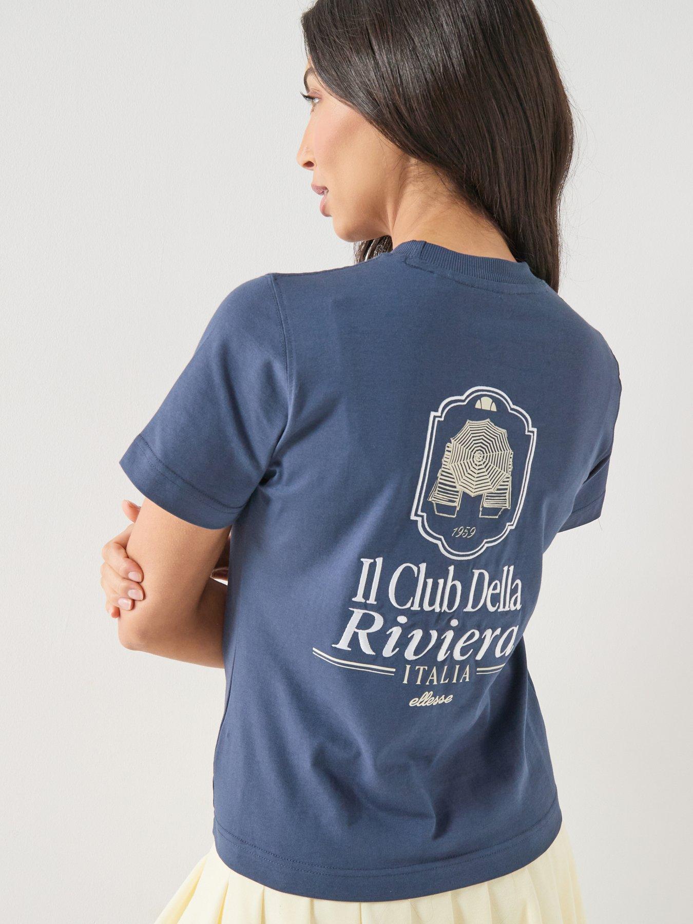 Image 1 of 6 of Ellesse Womens Citronello Tee - Dark Blue/off White
