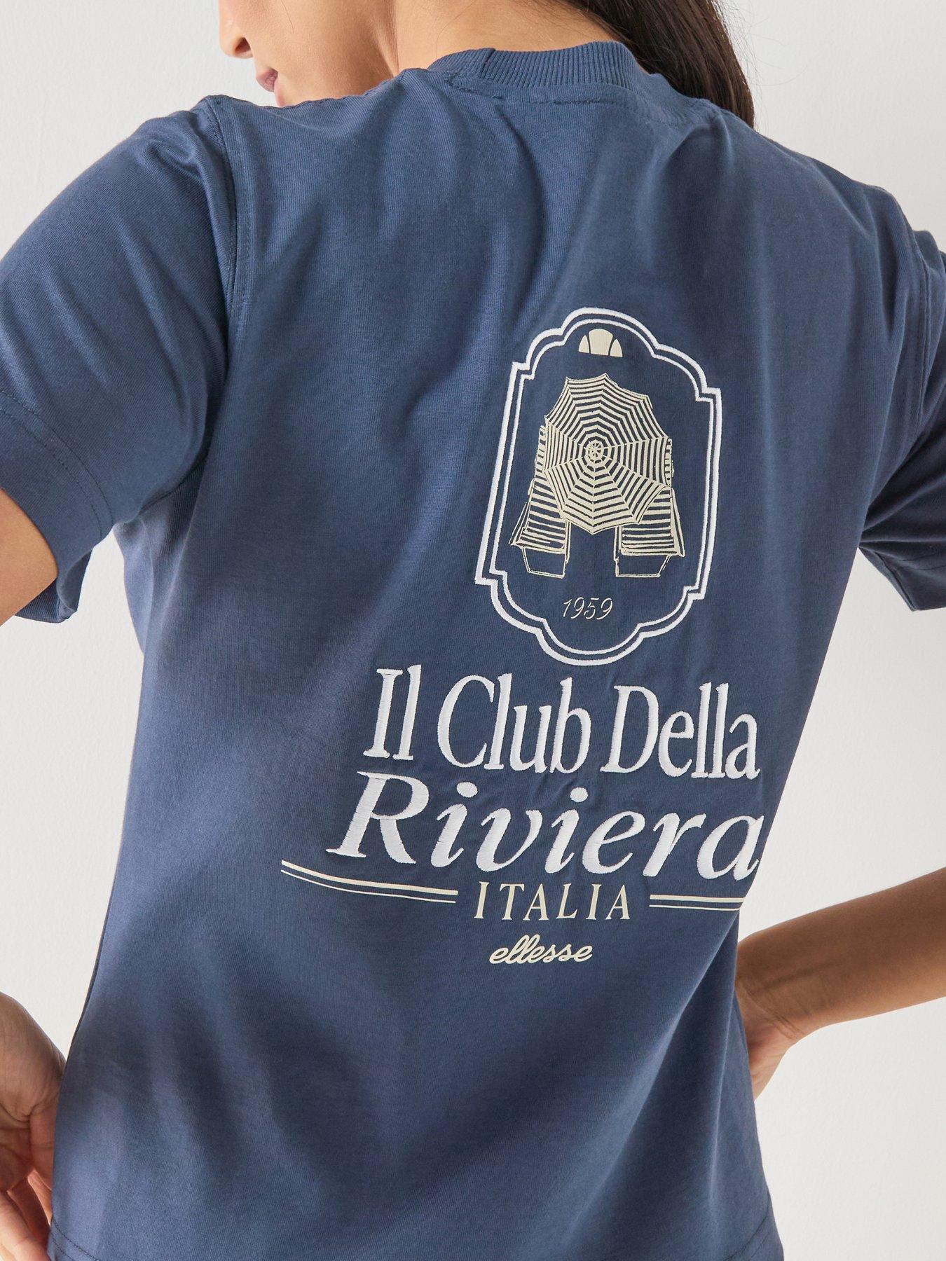 Image 5 of 6 of Ellesse Womens Citronello Tee - Dark Blue/off White