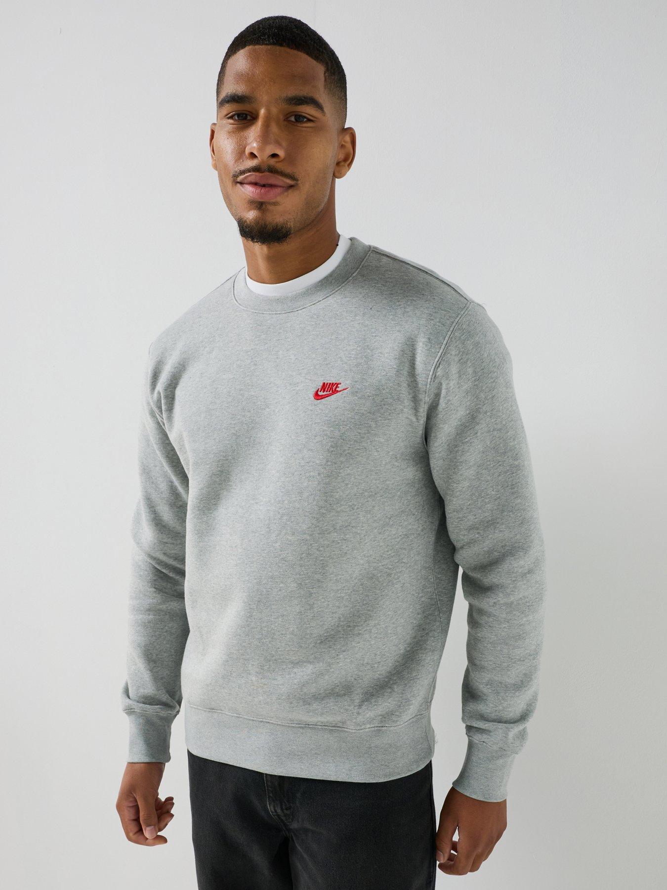 Nike Mens Club Fleece Crew Sweatshirt - Grey