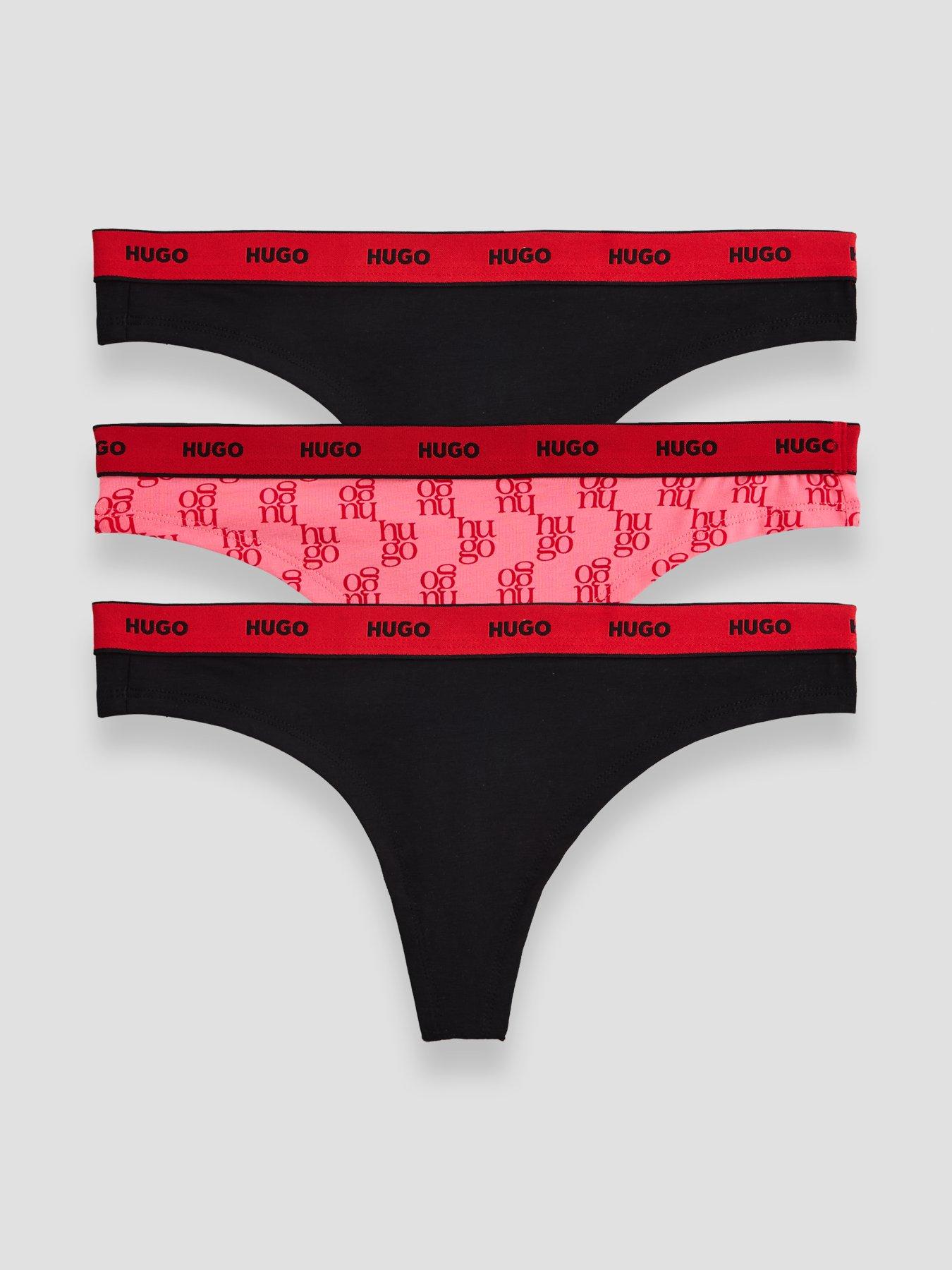 HUGO Women's Triplet Thong - Black