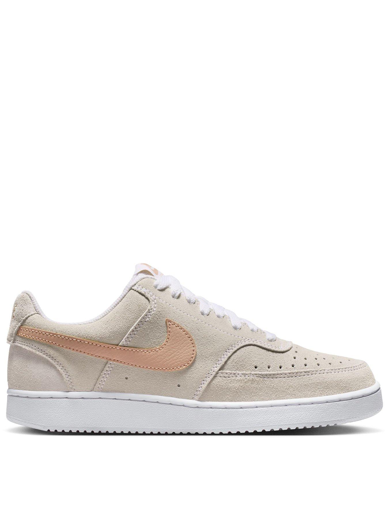 Nike Womens Court Vision Suede Trainers - White Shimmer