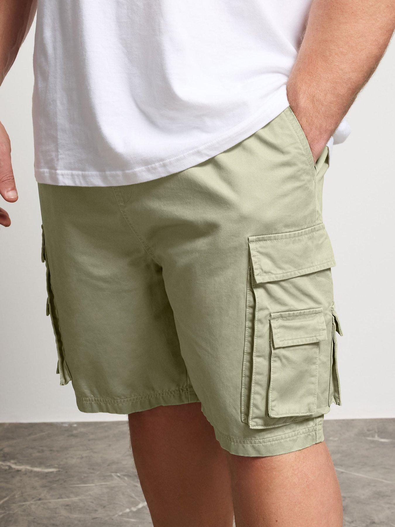 Image 4 of 5 of BadRhino Acid Wash Cargo Shorts - Green