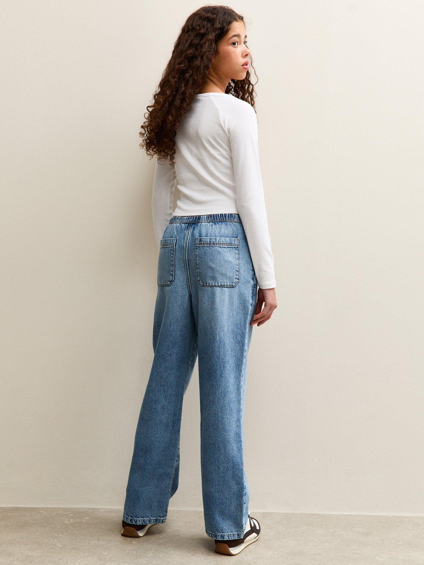 new-look-915-girls-blue-drawstring-waist-jeansstillFront
