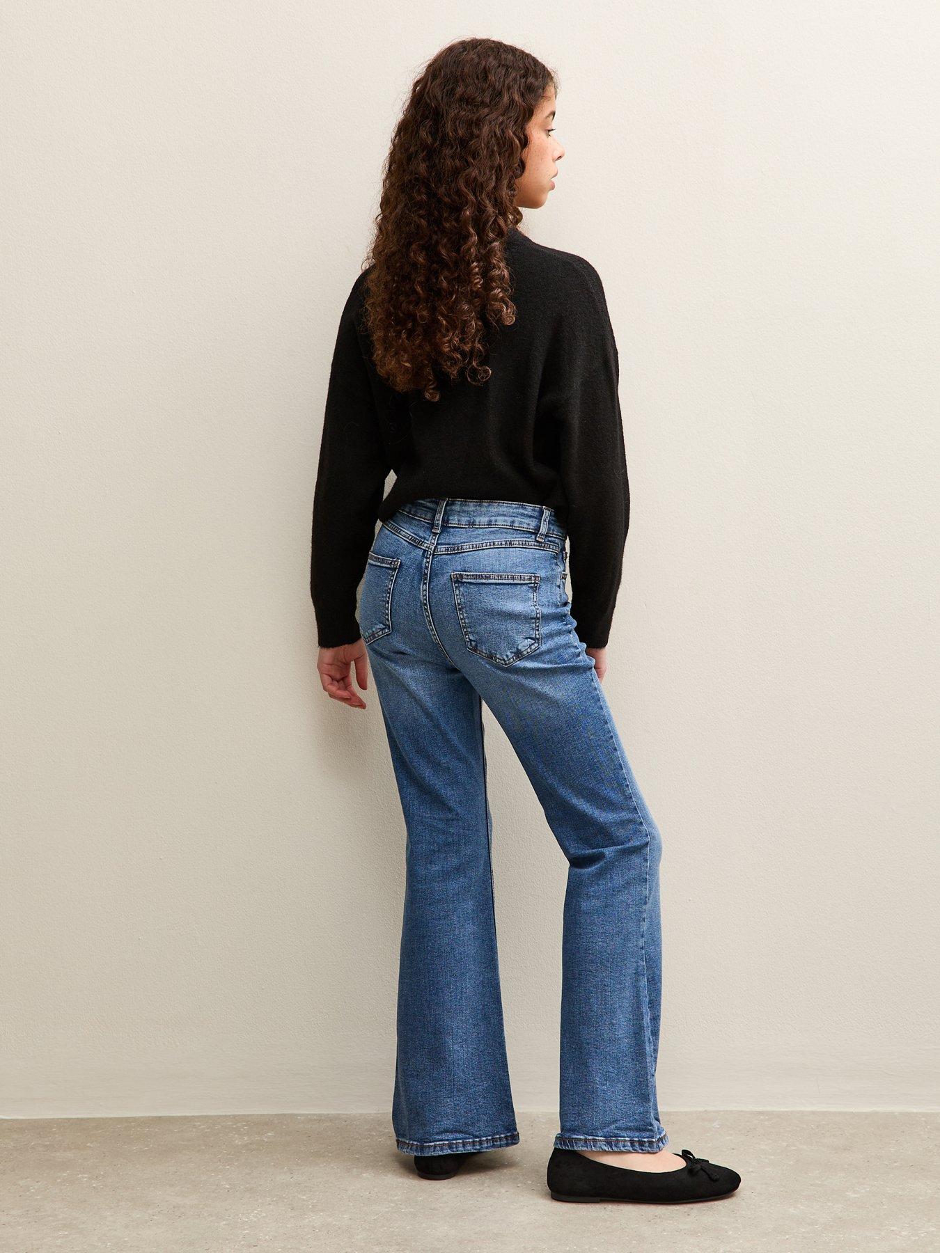 new-look-915-girls-washed-flared-jeans-bluestillFront