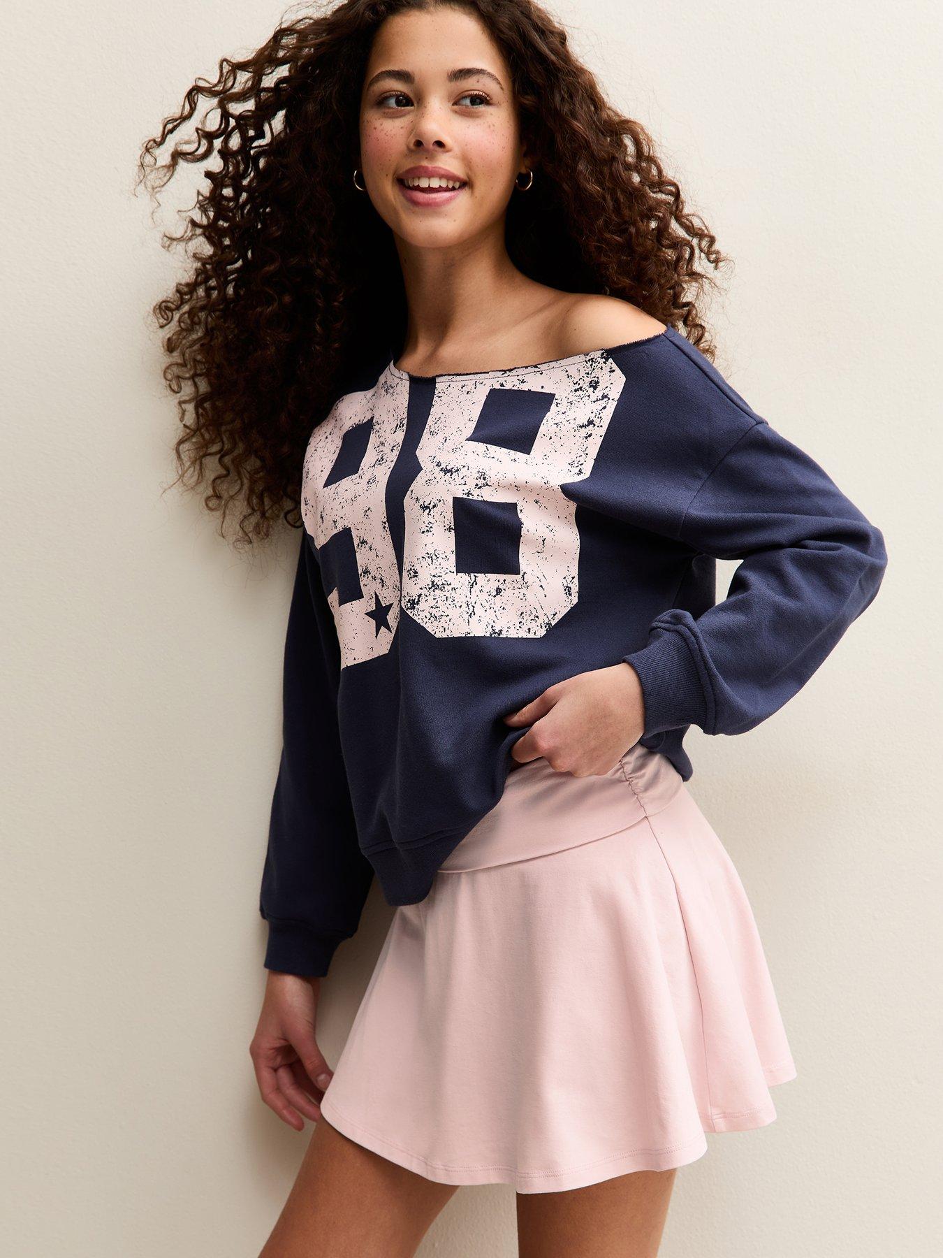 New Look 915 Girls Ruched Fold Over Skort - Light Pink