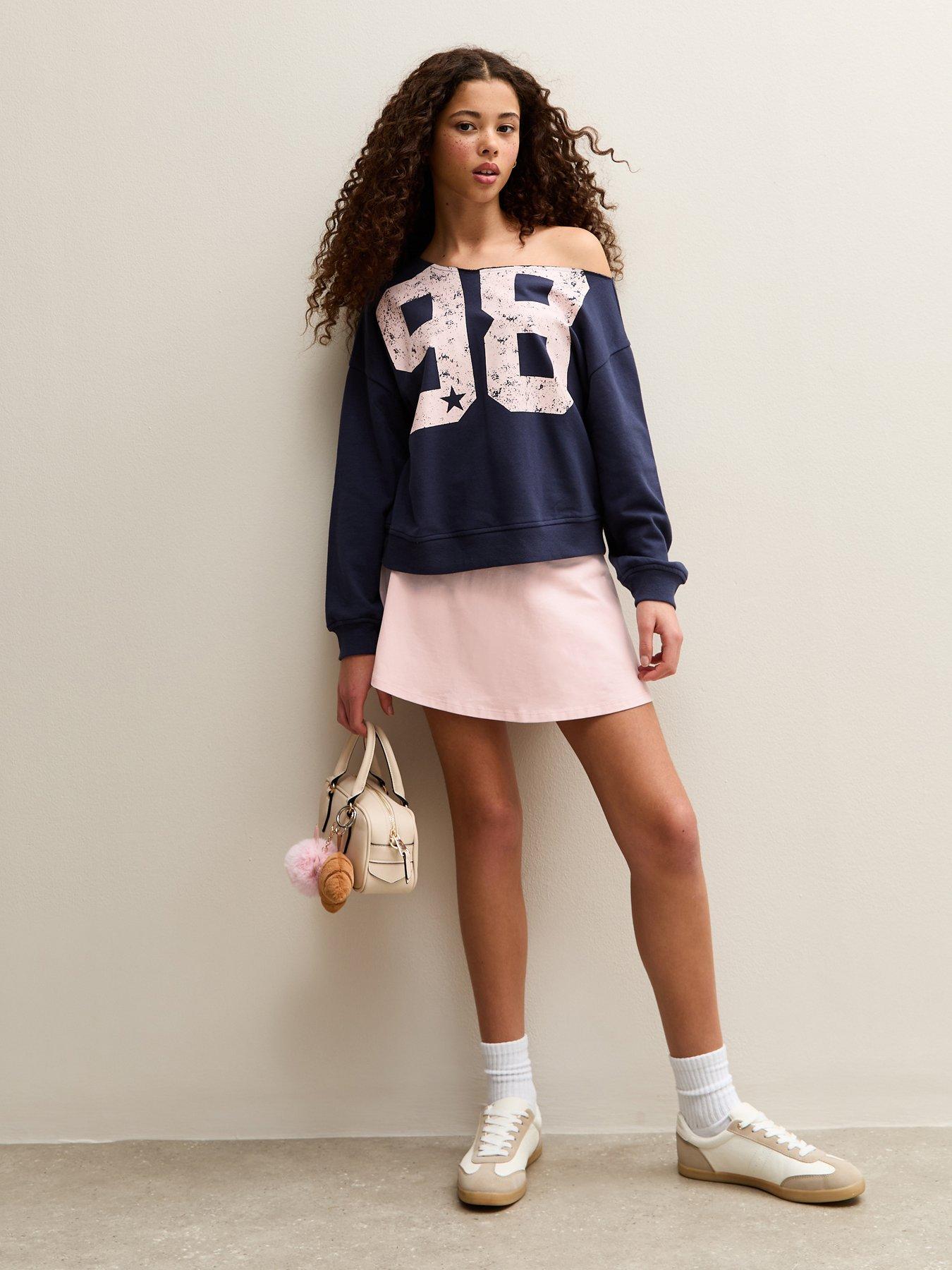Image 3 of 5 of New Look 915 Girls Ruched Fold Over Skort - Light Pink