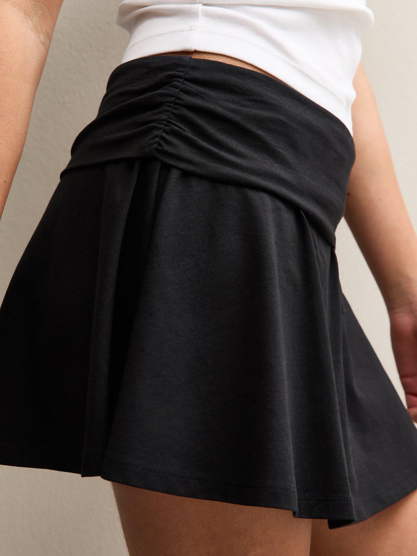 new-look-915-girls-ruched-fold-over-skort-blackoutfit