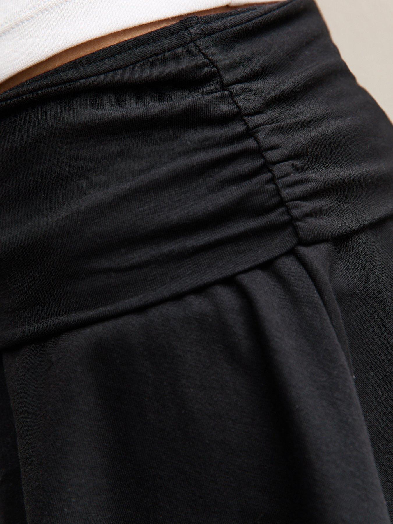 new-look-915-girls-ruched-fold-over-skort-blackdetail