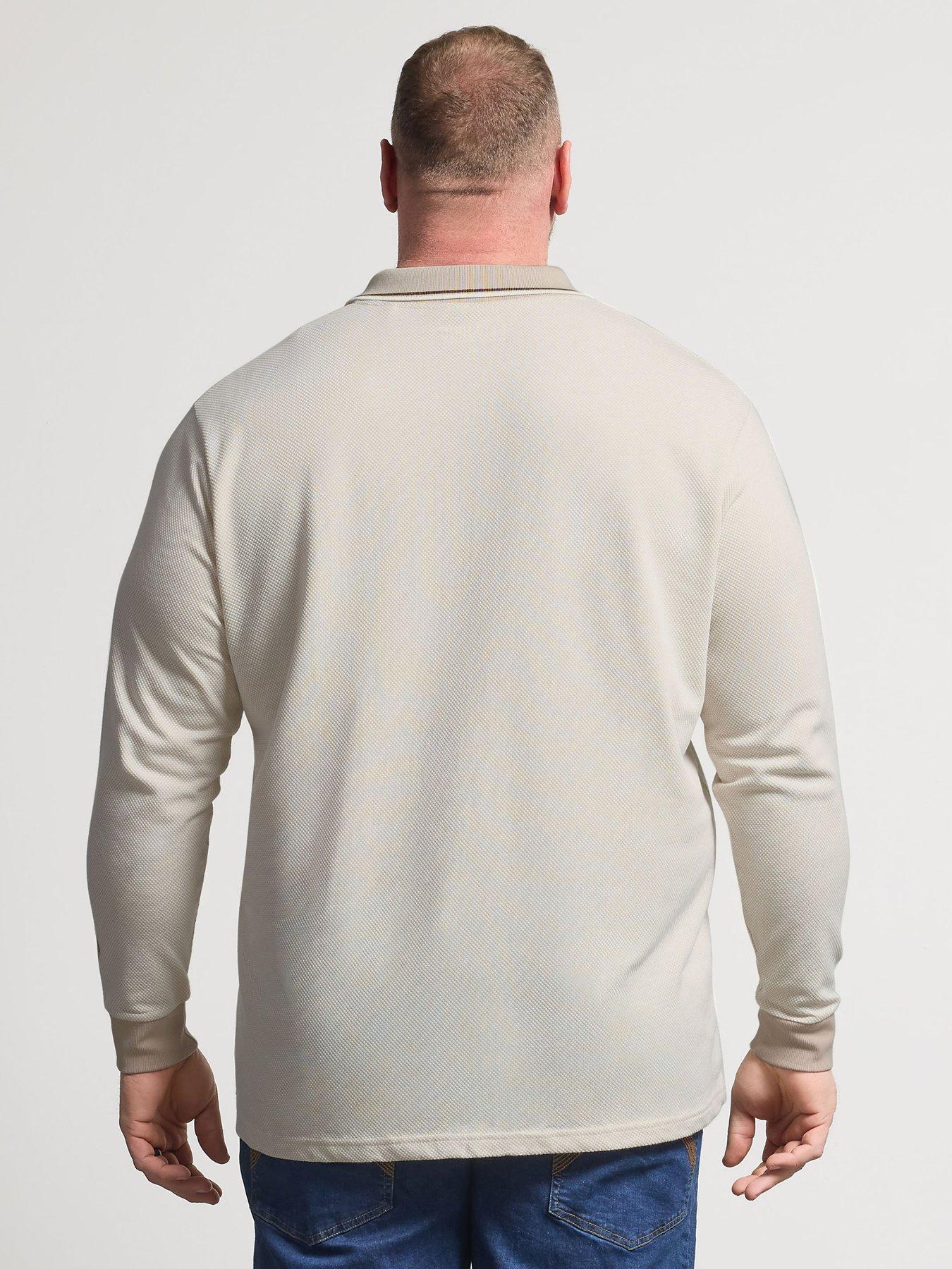 Image 2 of 5 of BadRhino Waffle Long Sleeve Polo Shirt - White