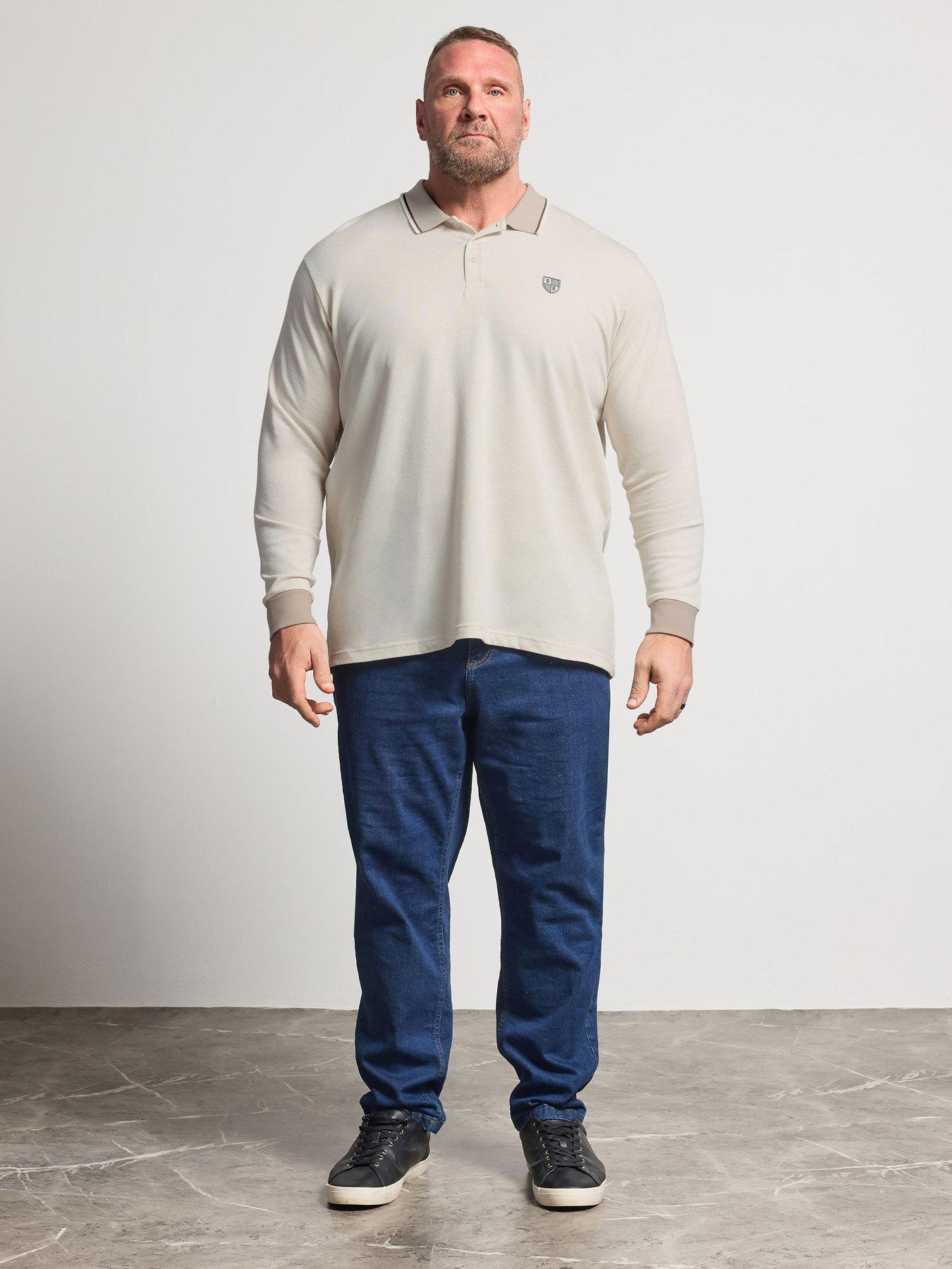 Image 3 of 5 of BadRhino Waffle Long Sleeve Polo Shirt - White