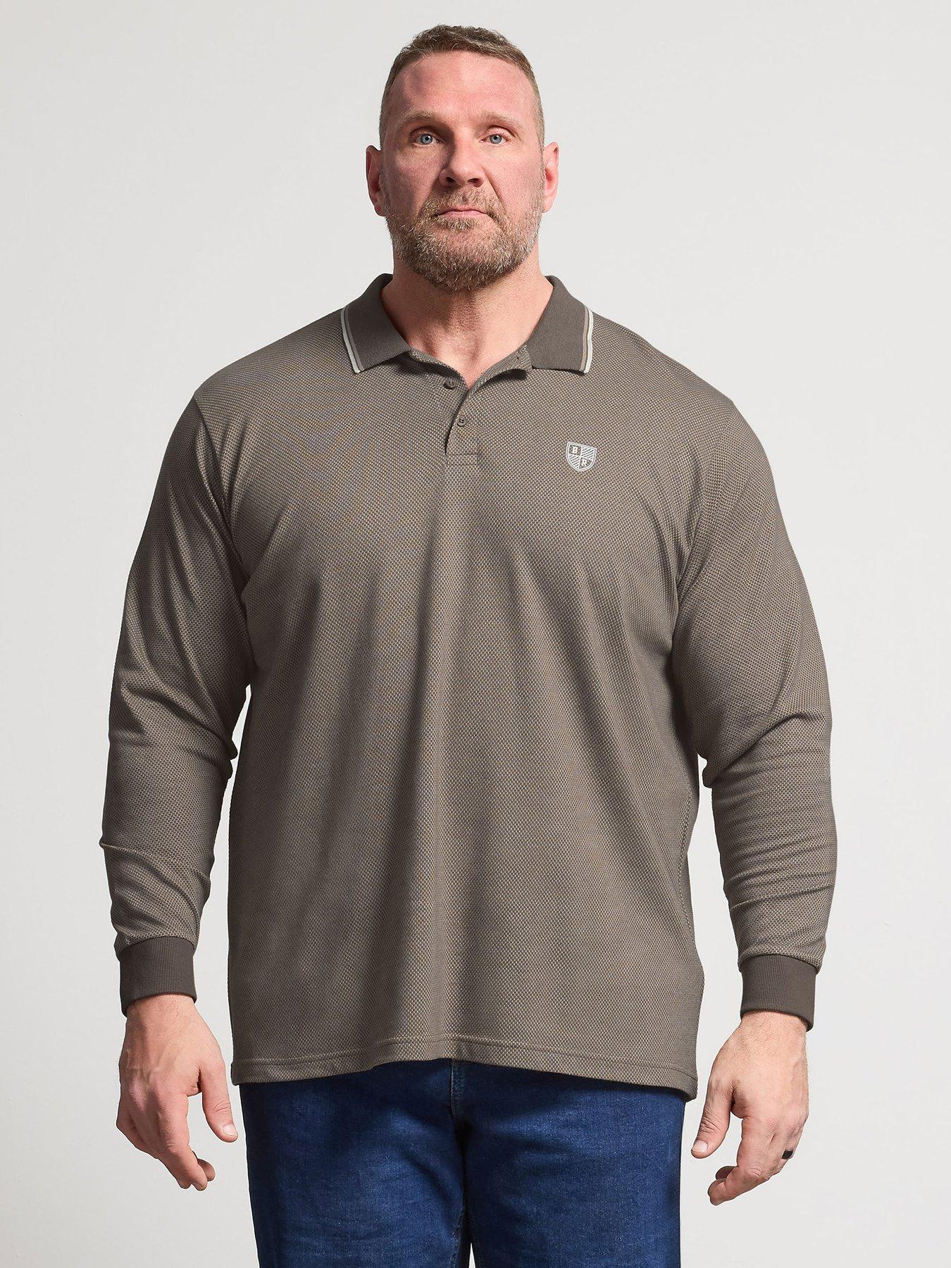 BadRhino Waffle Long Sleeve Polo Shirt - Brown