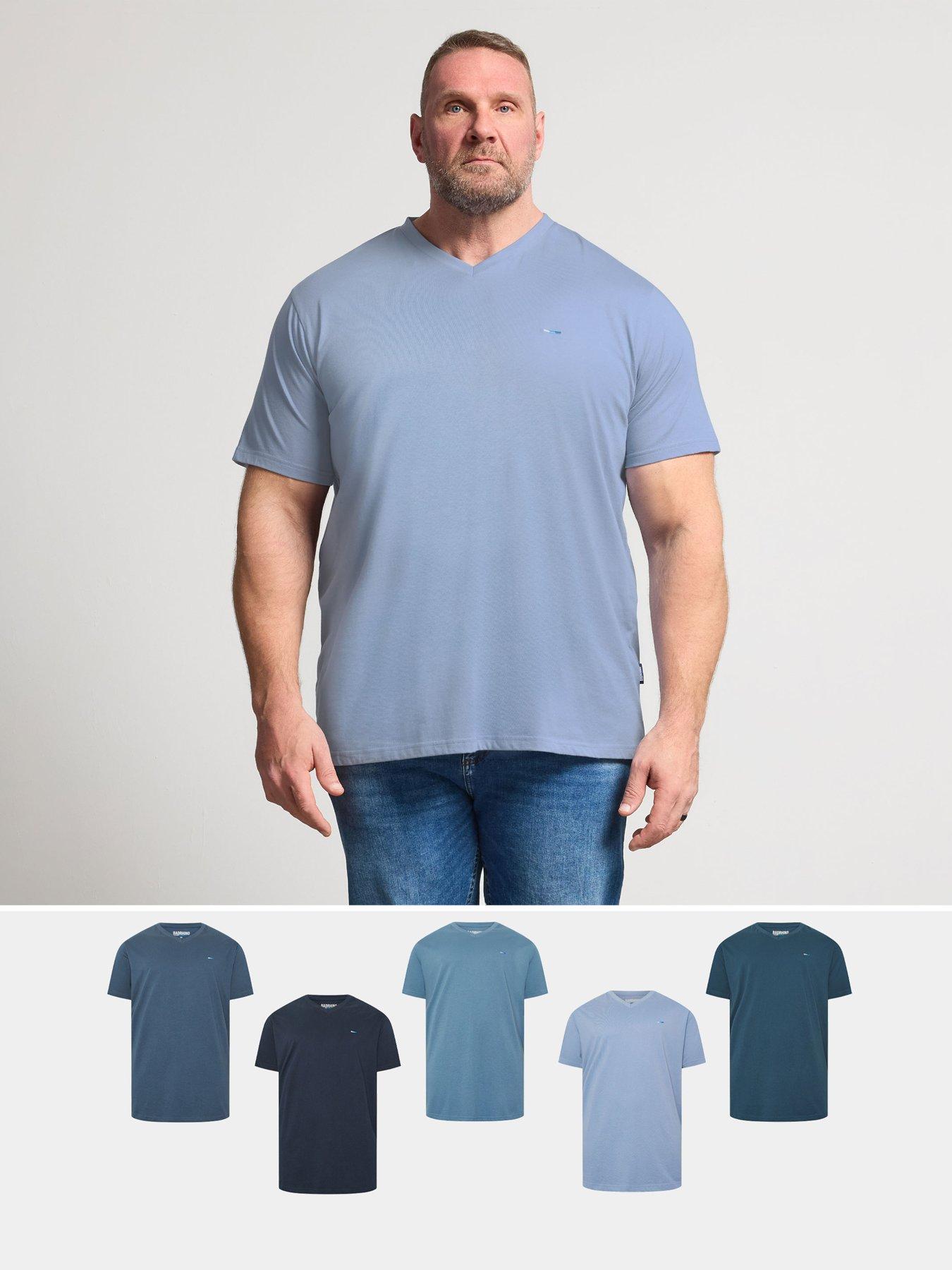 BadRhino 5 Pack V Neck T-Shirts - Blue