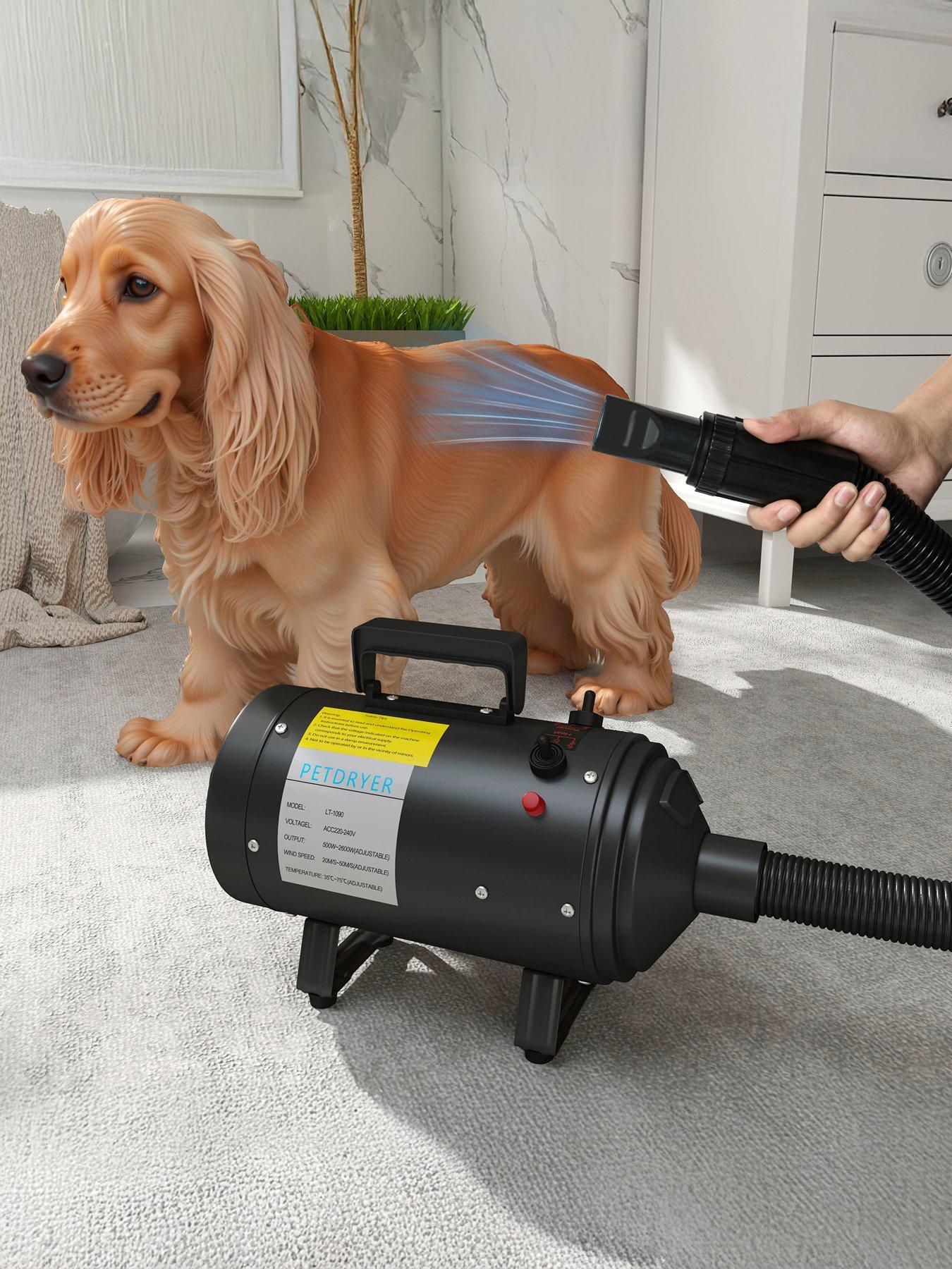 Image 1 of 7 of PawHut 2200W Dog Hair Dryer with Adjustable Temperature &amp; Velocity, Black