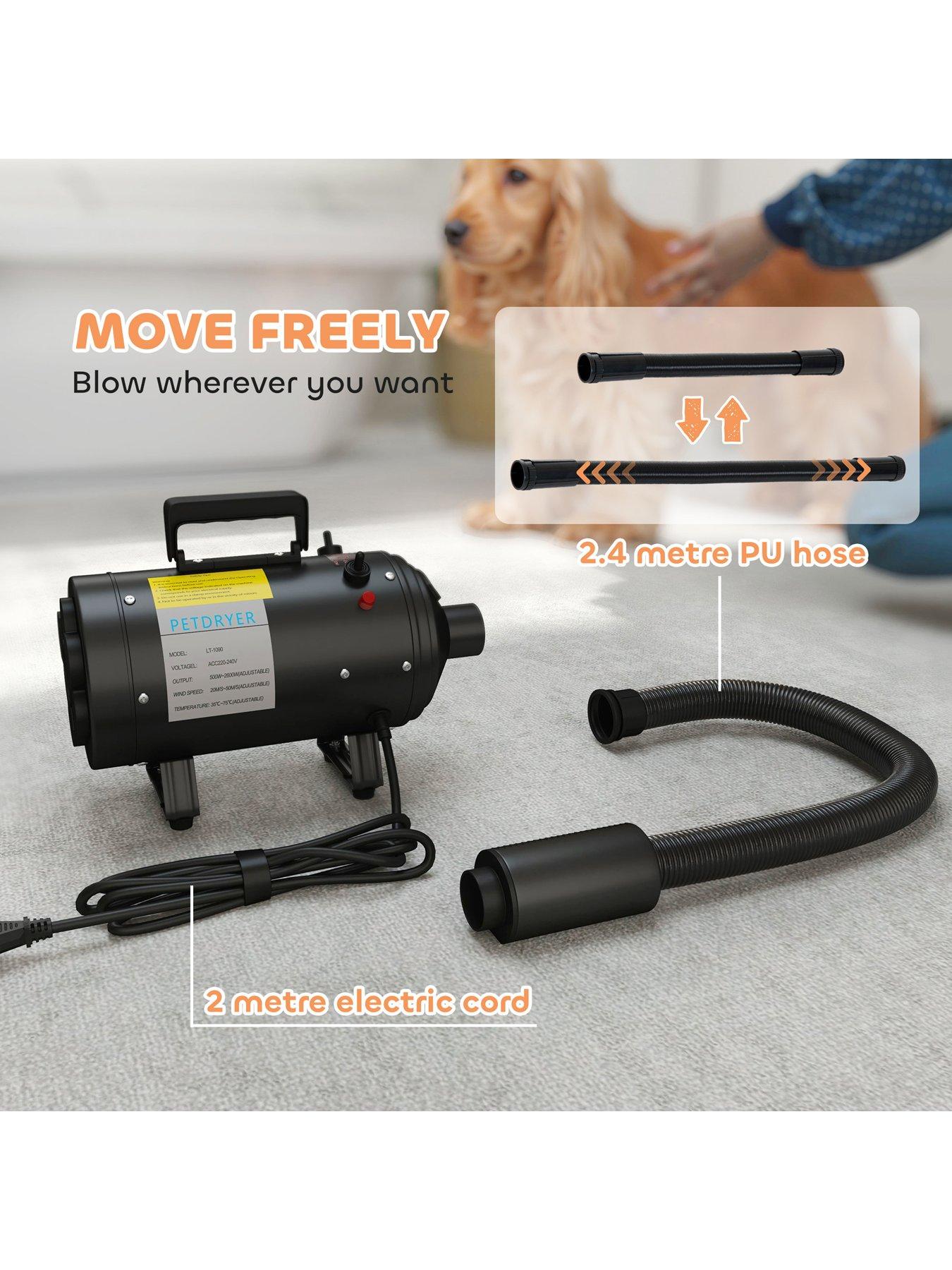 Image 3 of 7 of PawHut 2200W Dog Hair Dryer with Adjustable Temperature &amp; Velocity, Black