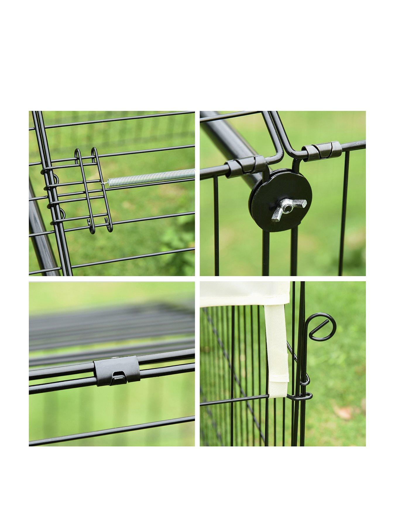 pawhut-rabbit-run-guinea-pig-cage-with-cover-beigestillFront