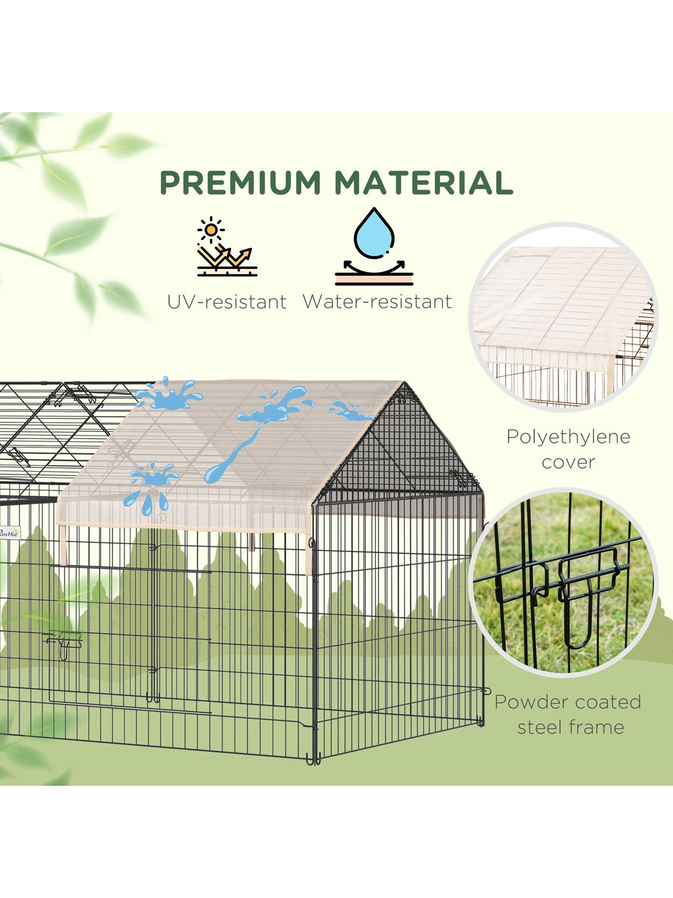 pawhut-rabbit-run-guinea-pig-cage-with-cover-beigeoutfit