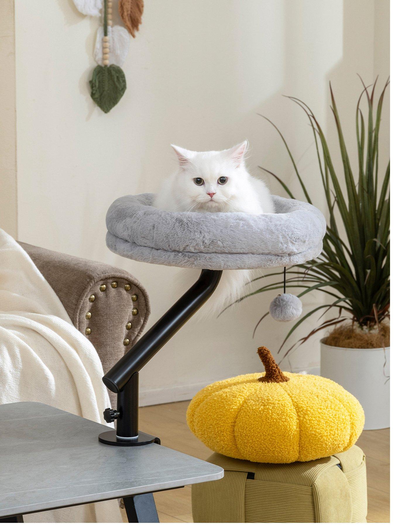 pawhut-cat-bed-for-desk-360degnbsprotatable-adjustable-cat-nest-hammockstillFront