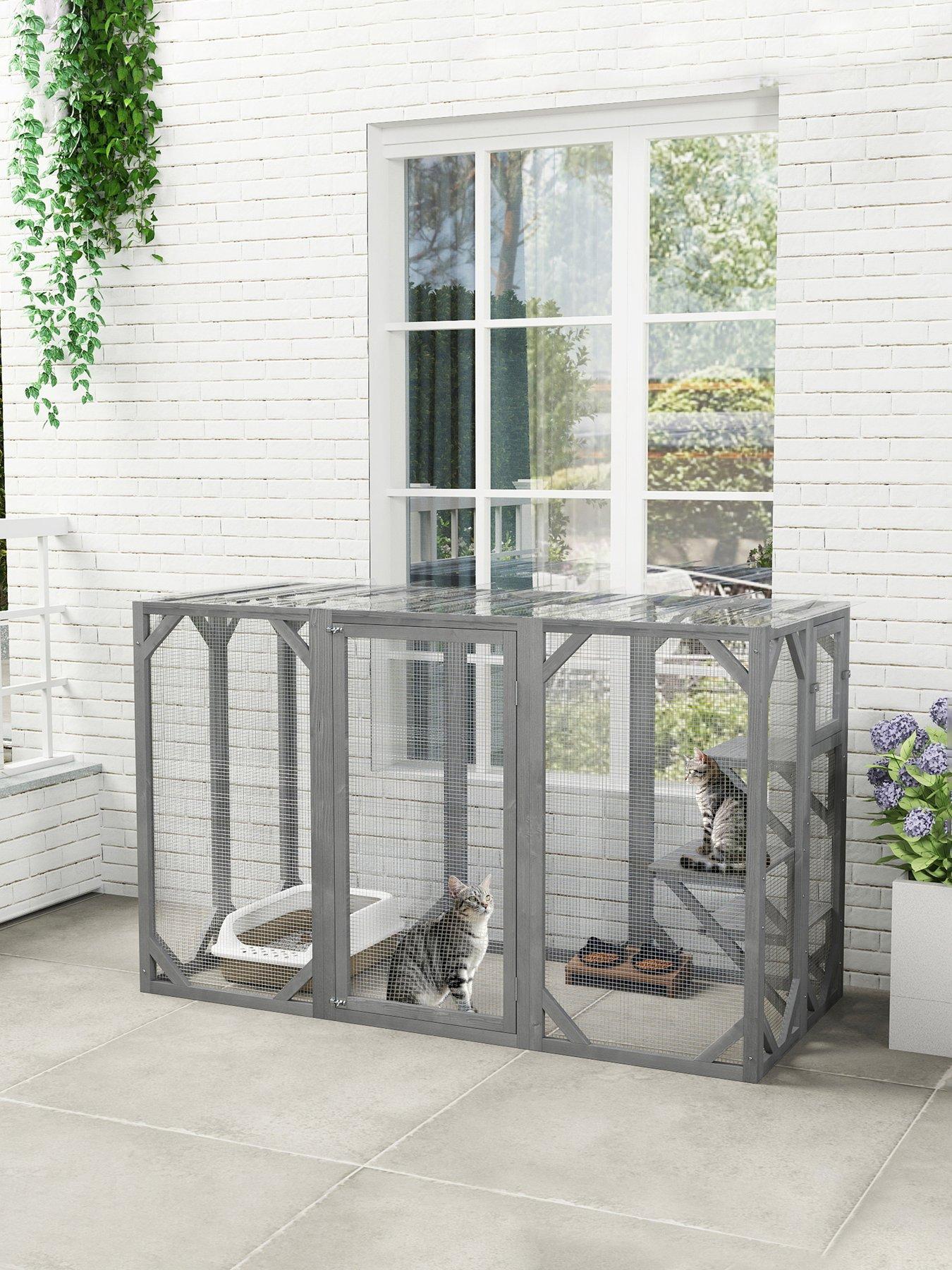pawhut-71wooden-cat-house-with-3-platforms-large-door-for-multiple-cats