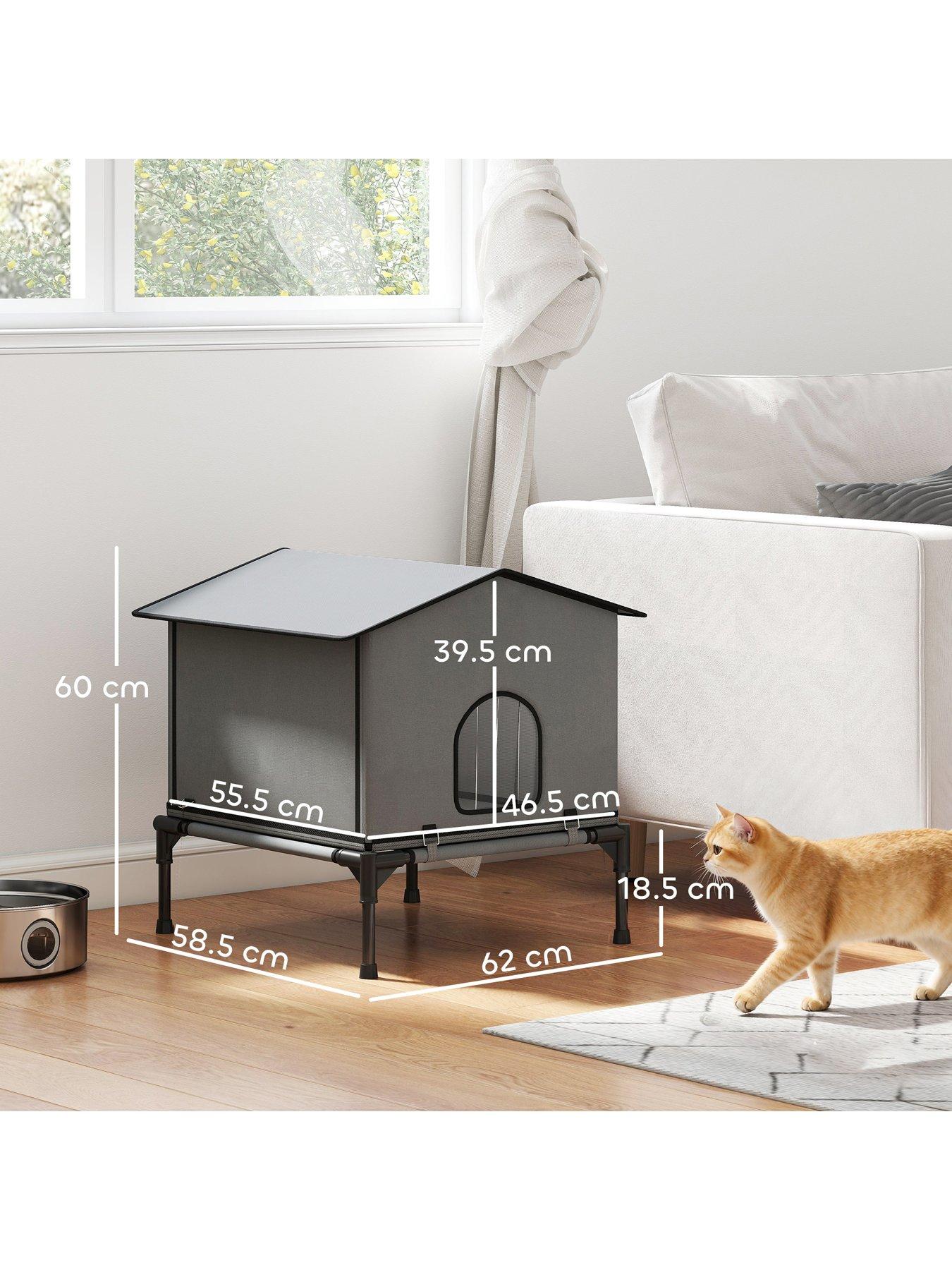 pawhut-outdoor-cat-house-cat-shelter-with-elevated-base-greyback
