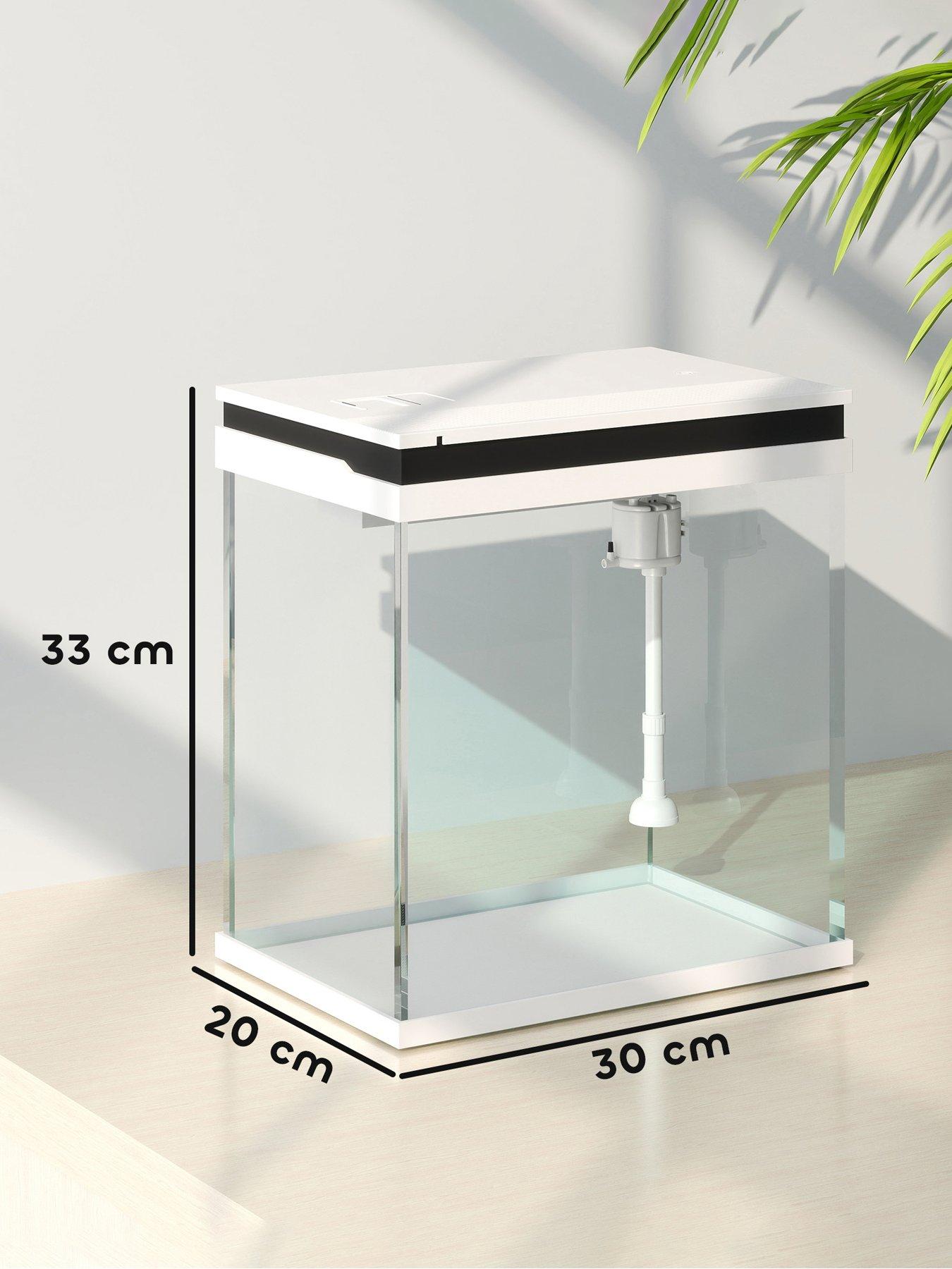 Image 4 of 7 of PawHut 14L Small Fish Tank with Filter System, LED Lights, Water Pump, White