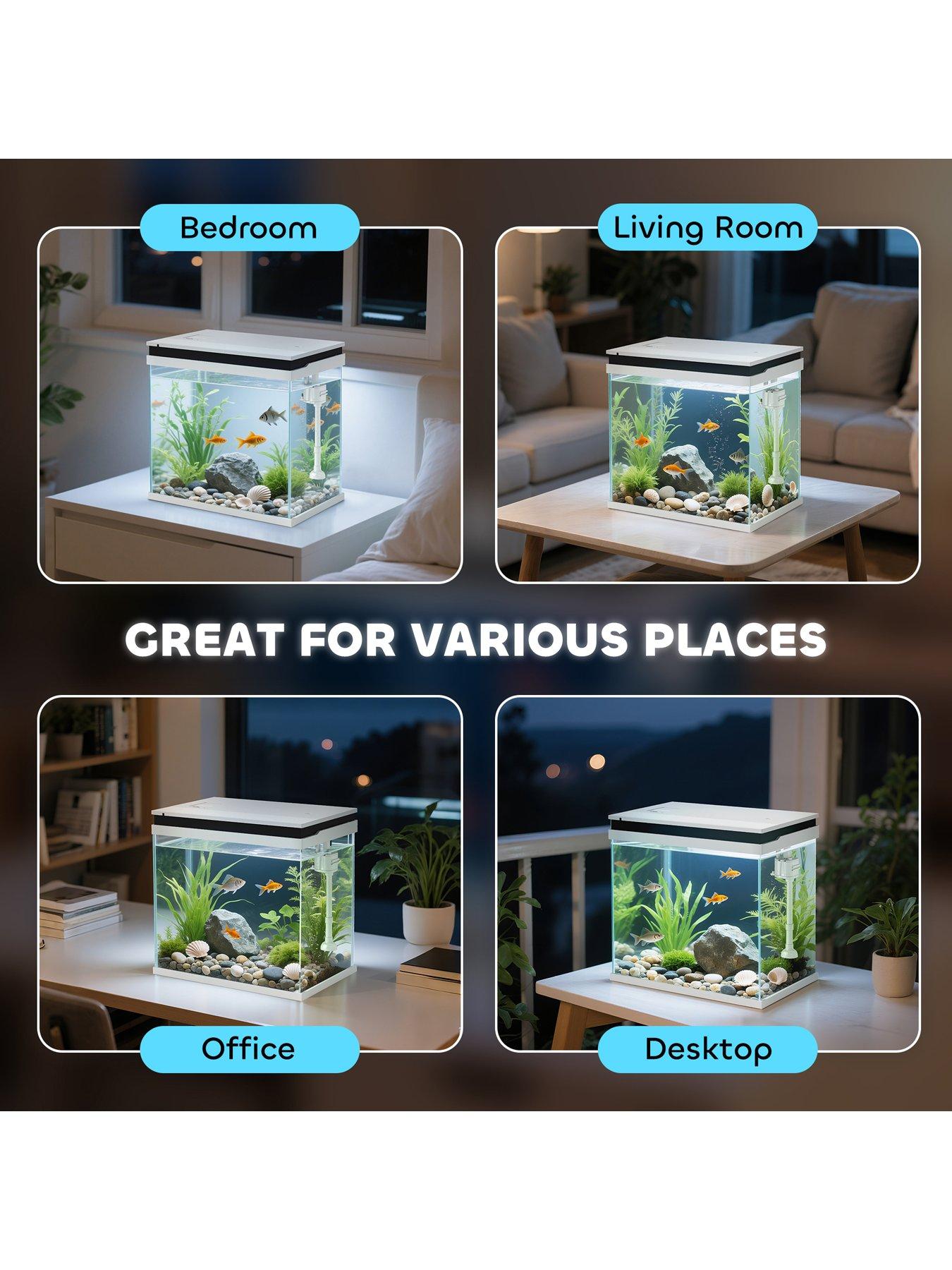 pawhut-26l-small-fish-tank-with-filter-system-led-lights-water-pump-whitedetail