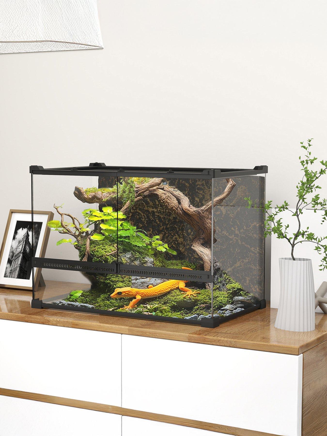 pawhut-48l-glass-terrarium-reptile-vivarium-with-stone-background-black