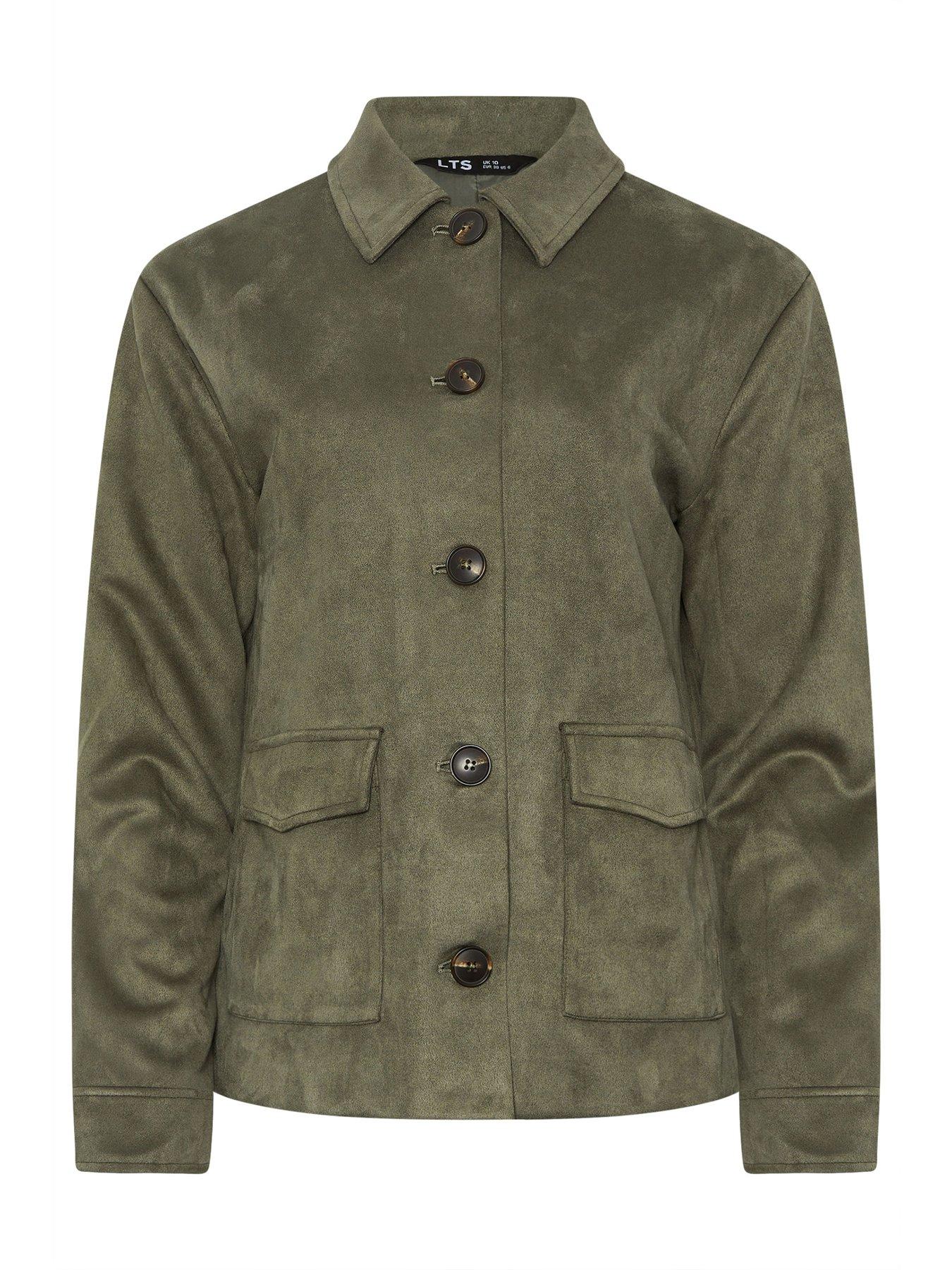 long-tall-sally-tall-suedette-trucker-jacket-khaki-greendetail