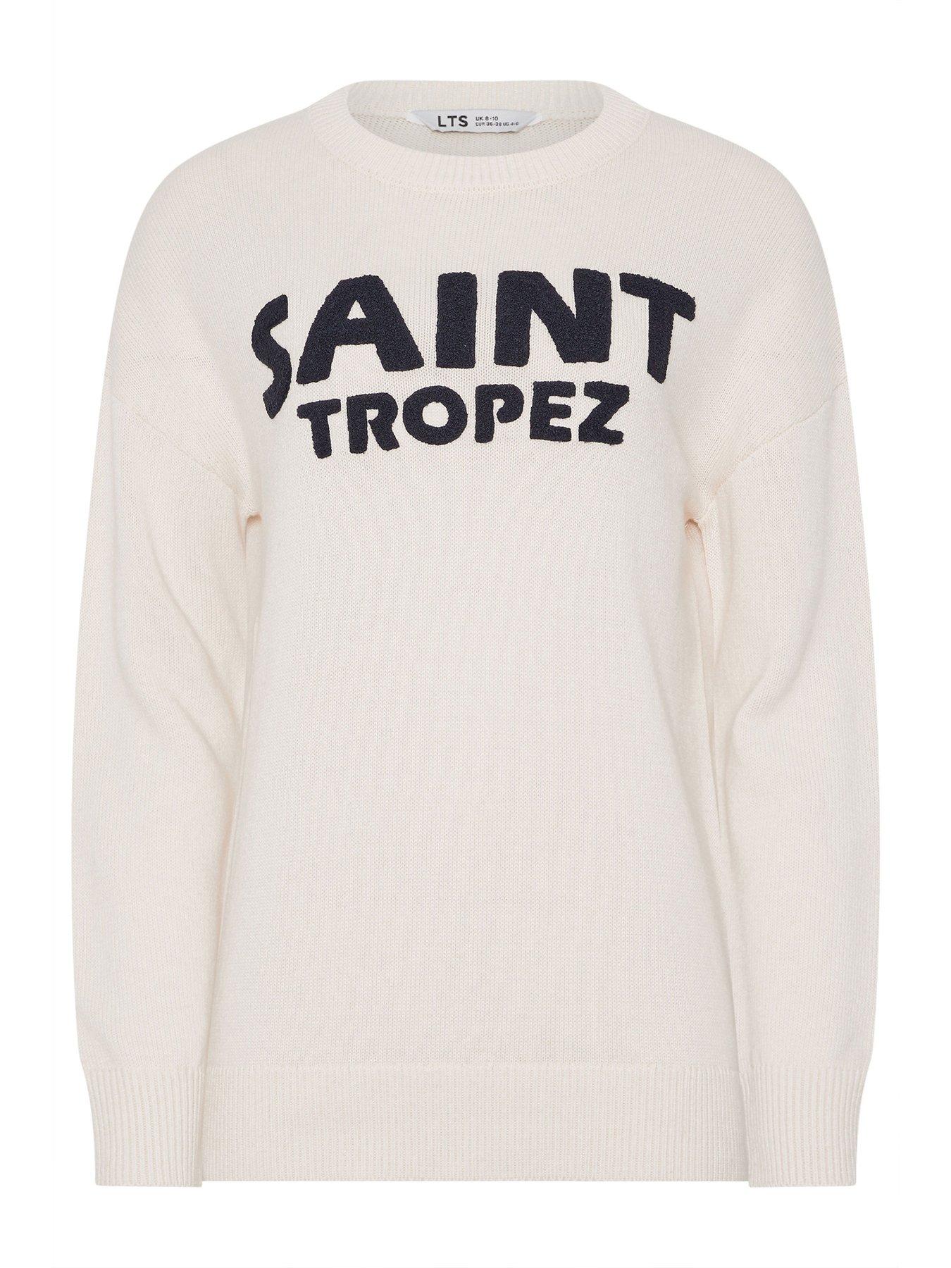 Image 6 of 6 of Long Tall Sally Boucle Slogan Jumper - Cream
