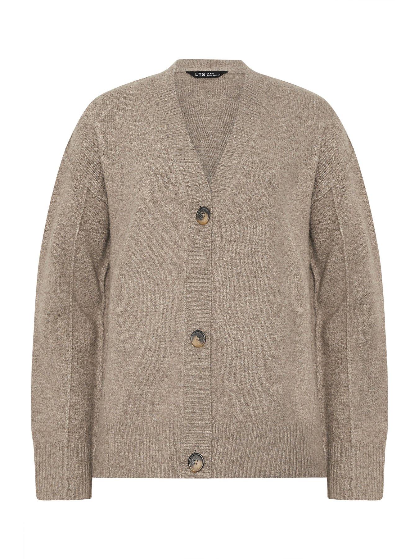 Image 2 of 2 of Long Tall Sally Seam Detail Cardigan - Brown