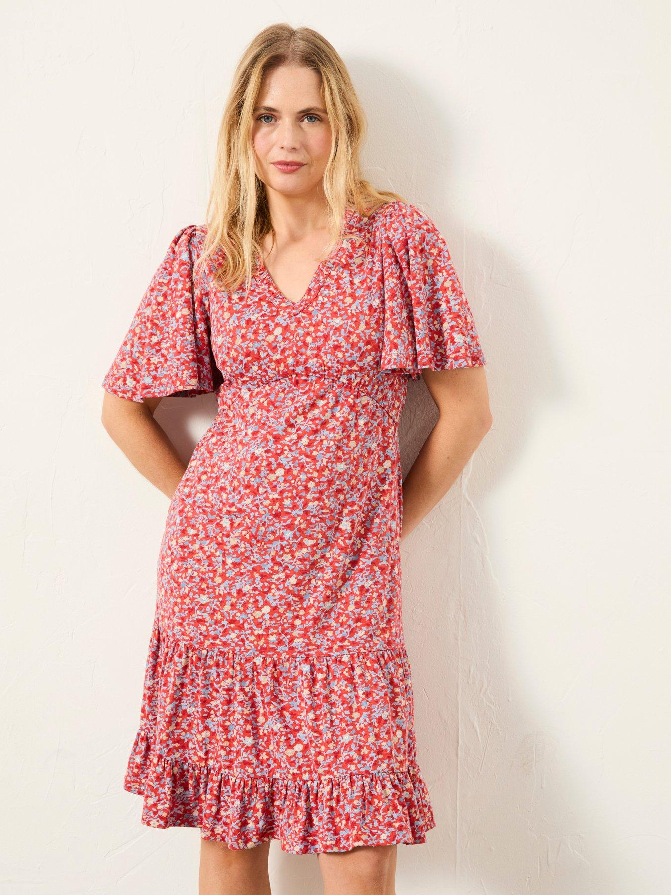 FatFace Grace Surf Ditsy Dress - Red