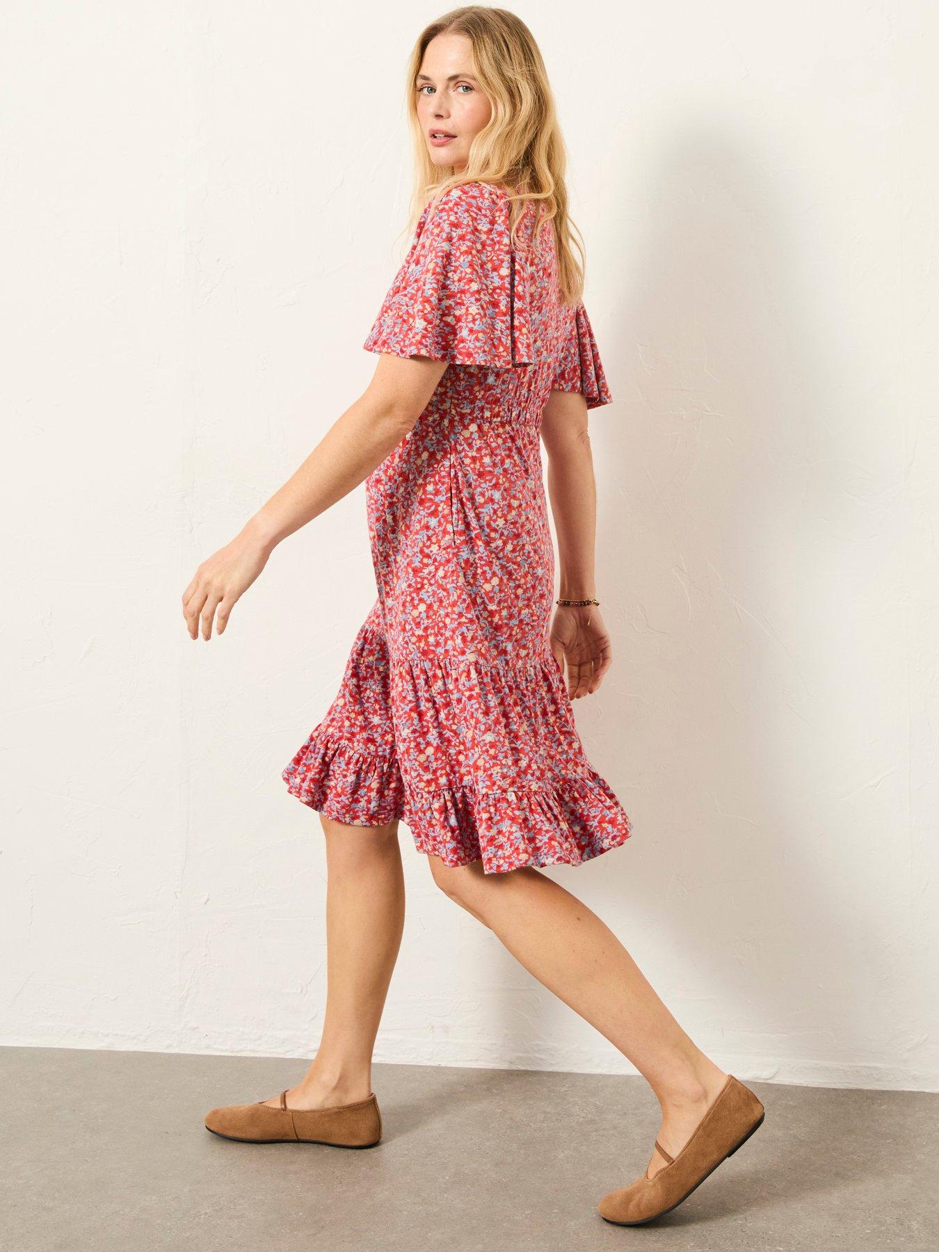 Image 2 of 5 of FatFace Grace Surf Ditsy Dress - Red
