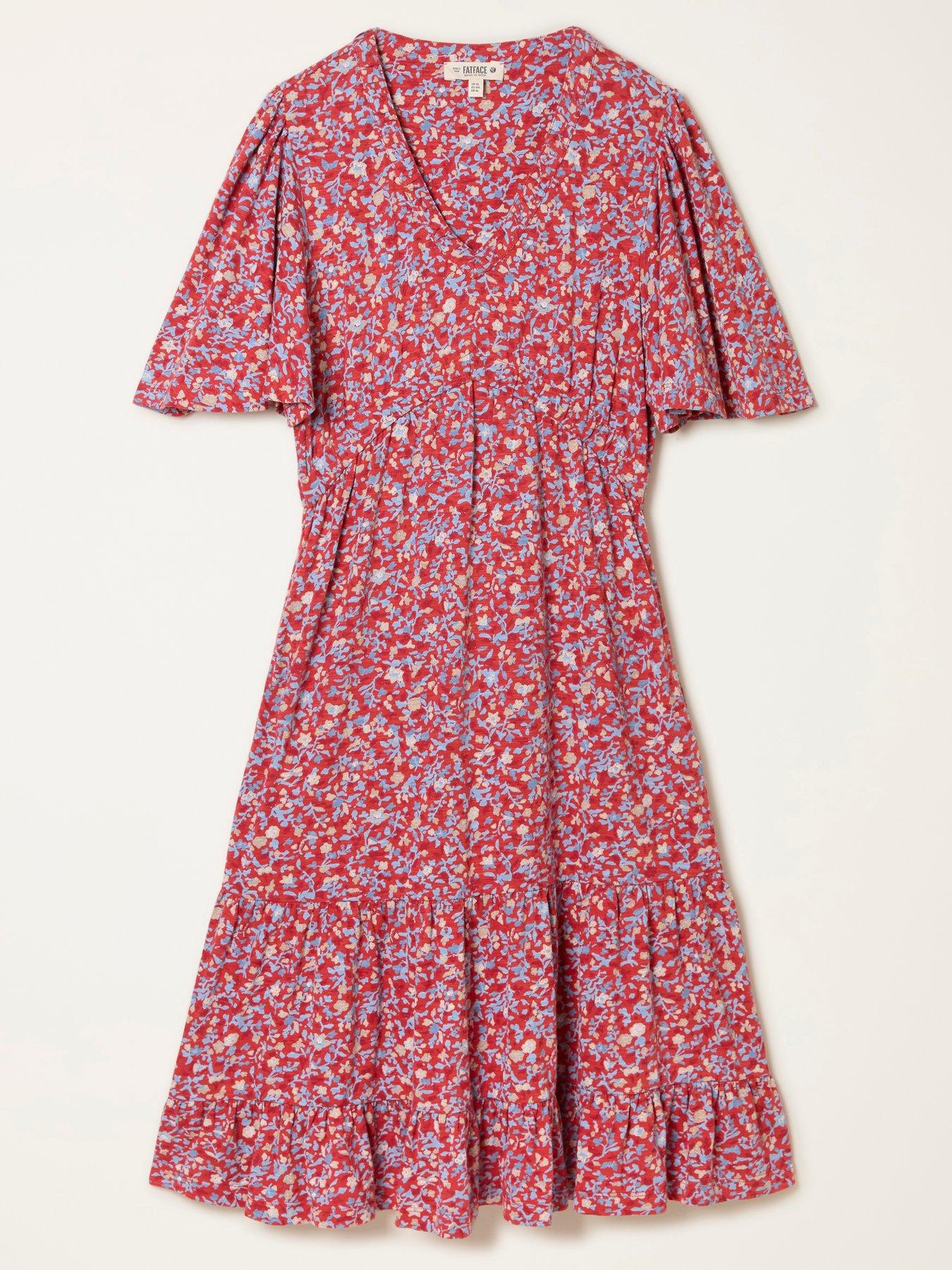 Image 5 of 5 of FatFace Grace Surf Ditsy Dress - Red