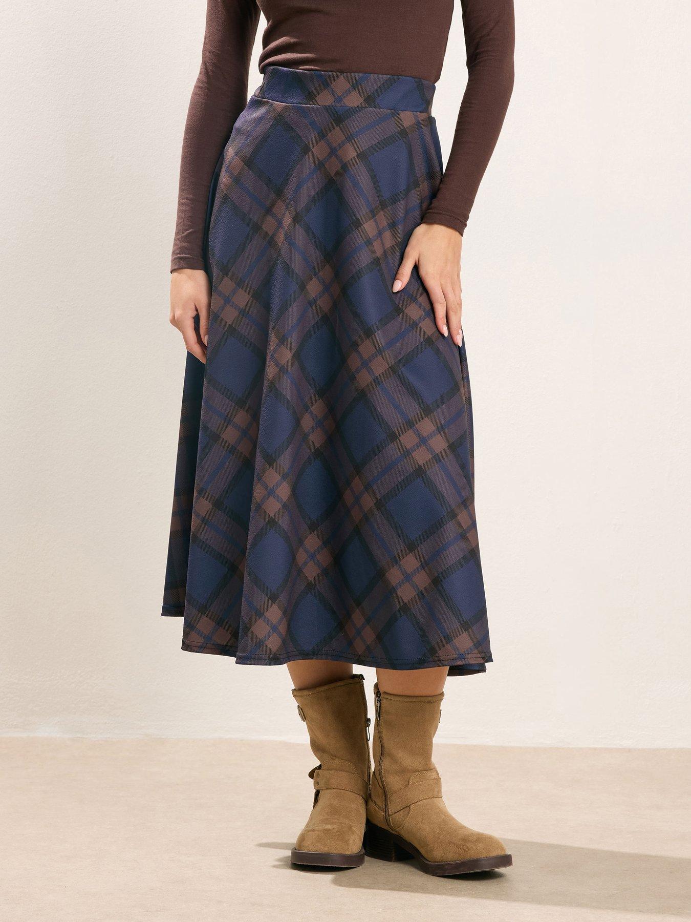 pixiegirl-petite-check-a-line-midaxi-skirt-brownblue