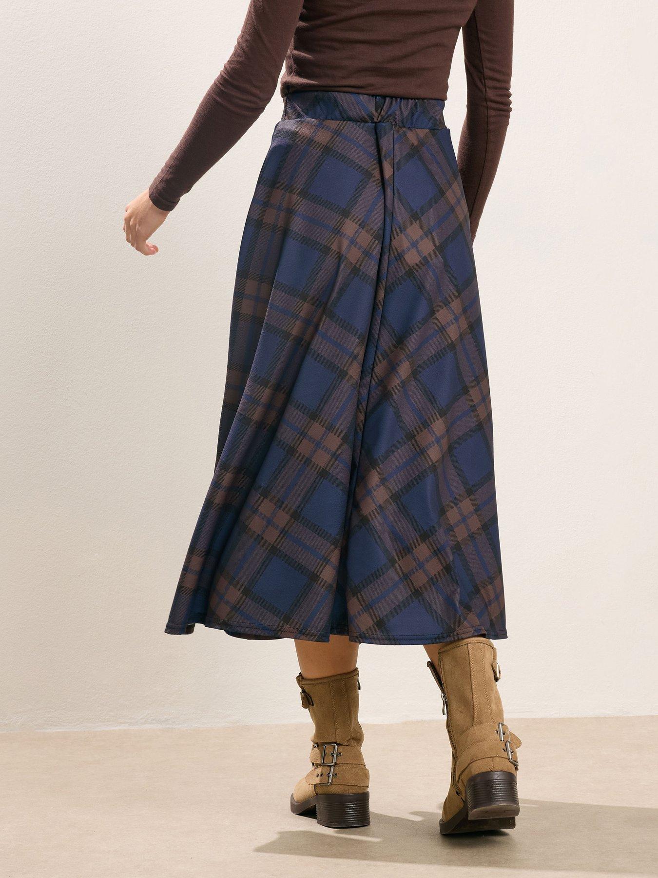 pixiegirl-petite-check-a-line-midaxi-skirt-brownbluestillFront