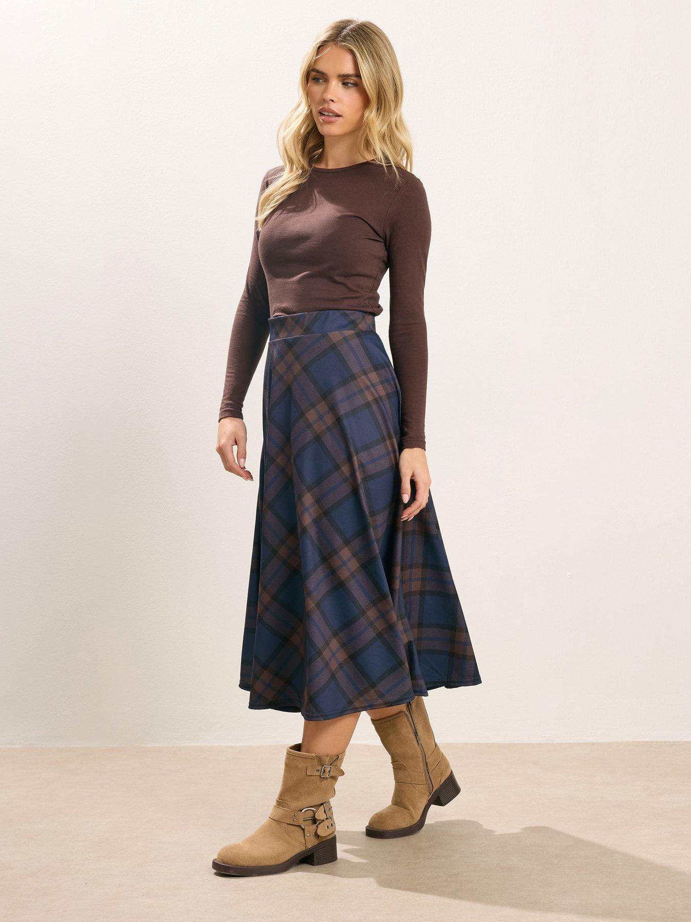 pixiegirl-petite-check-a-line-midaxi-skirt-brownblueback