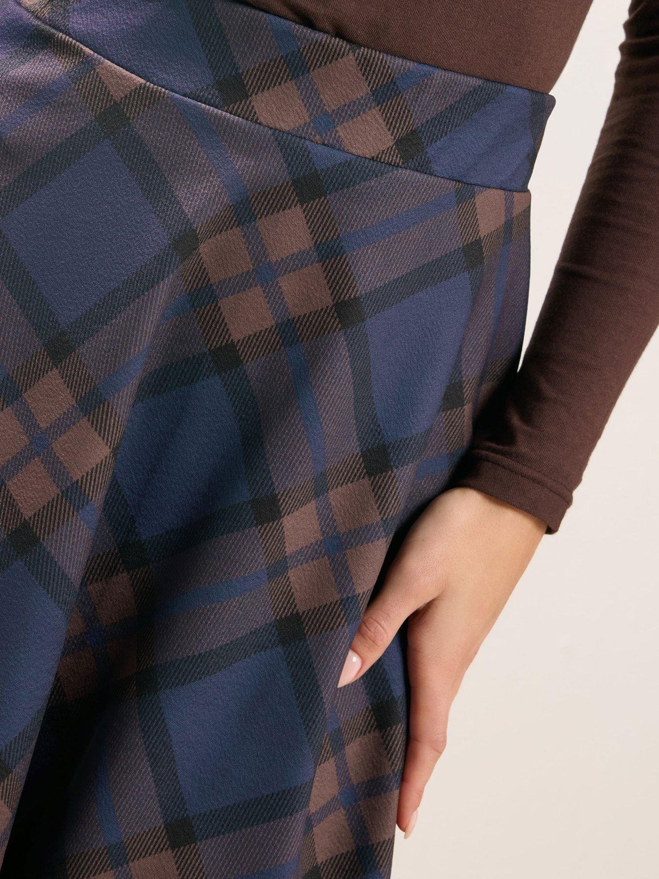 pixiegirl-petite-check-a-line-midaxi-skirt-brownblueoutfit