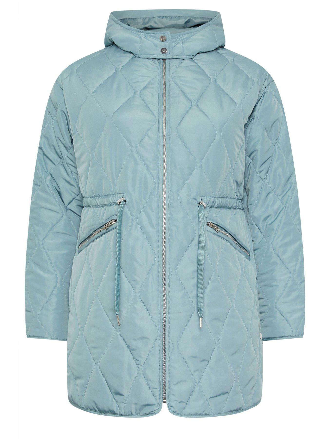Image 6 of 6 of Yours Curve Lightweight Diamond Quilted Midi Jacket