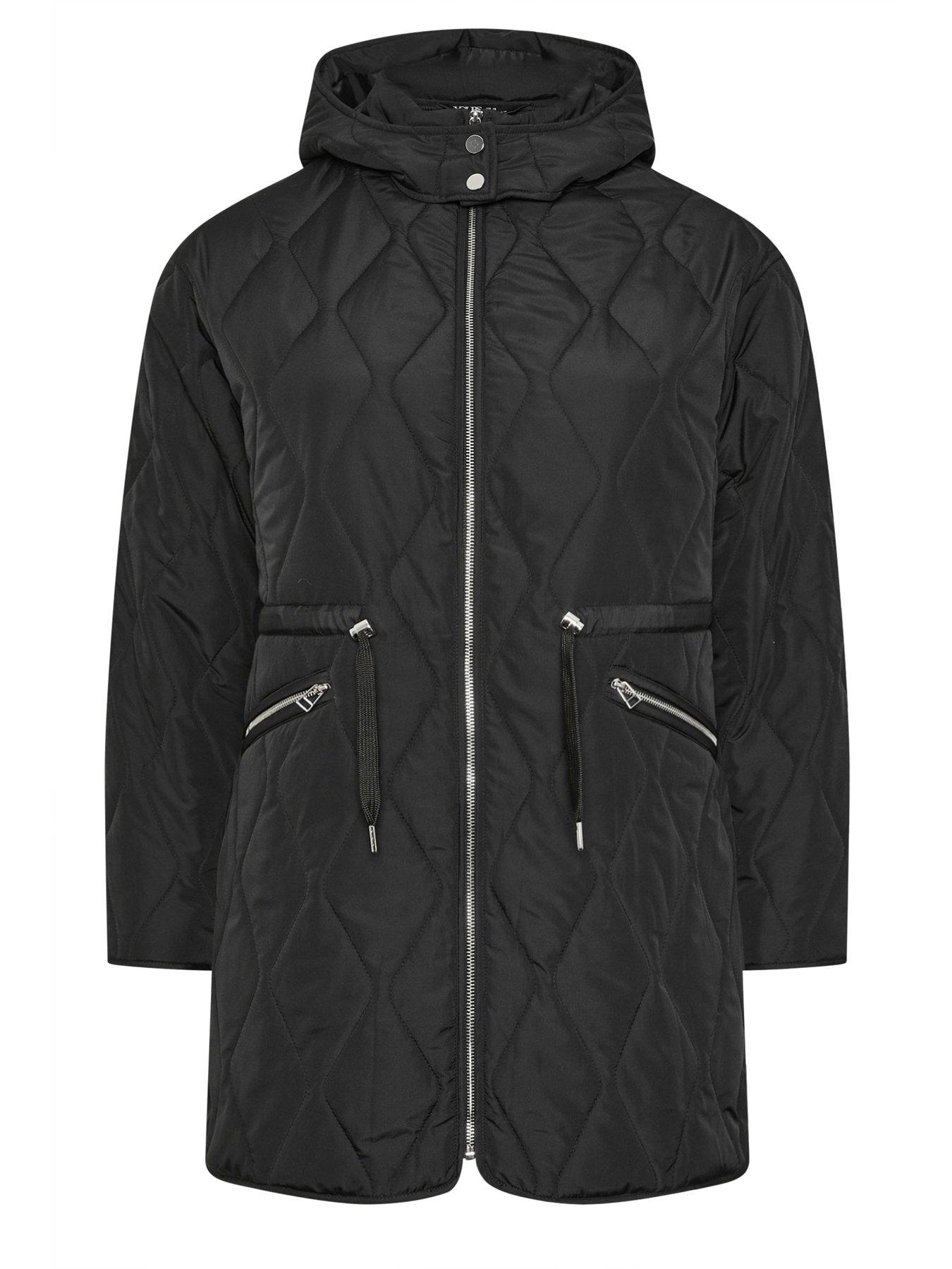 yours-curve-lightweight-diamond-quilted-midi-jacket-blackdetail